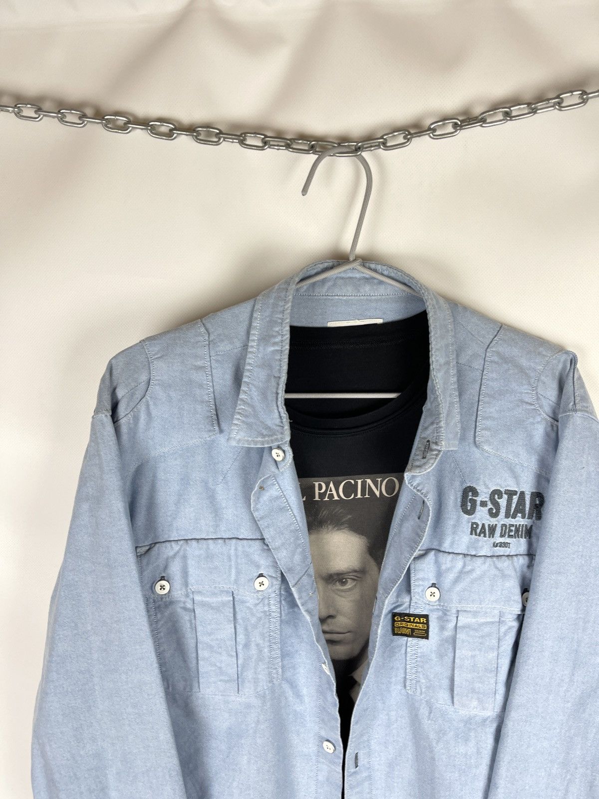 G-Star G-Star Raw Viktor Rotar Shirt long sleeve blue denim Size US XL / EU 56 / 4 - 6 Thumbnail