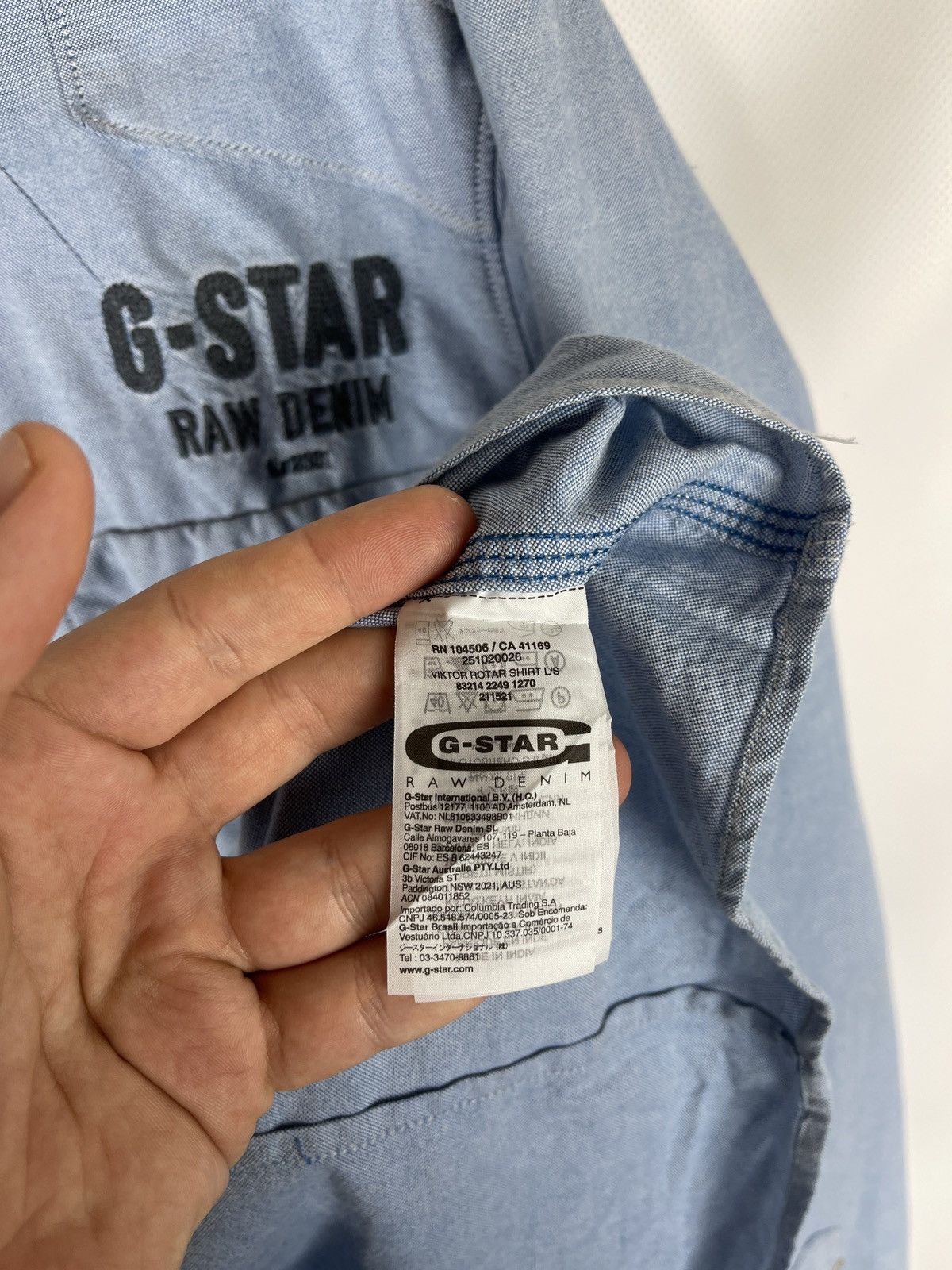 G-Star G-Star Raw Viktor Rotar Shirt long sleeve blue denim Size US XL / EU 56 / 4 - 19 Thumbnail