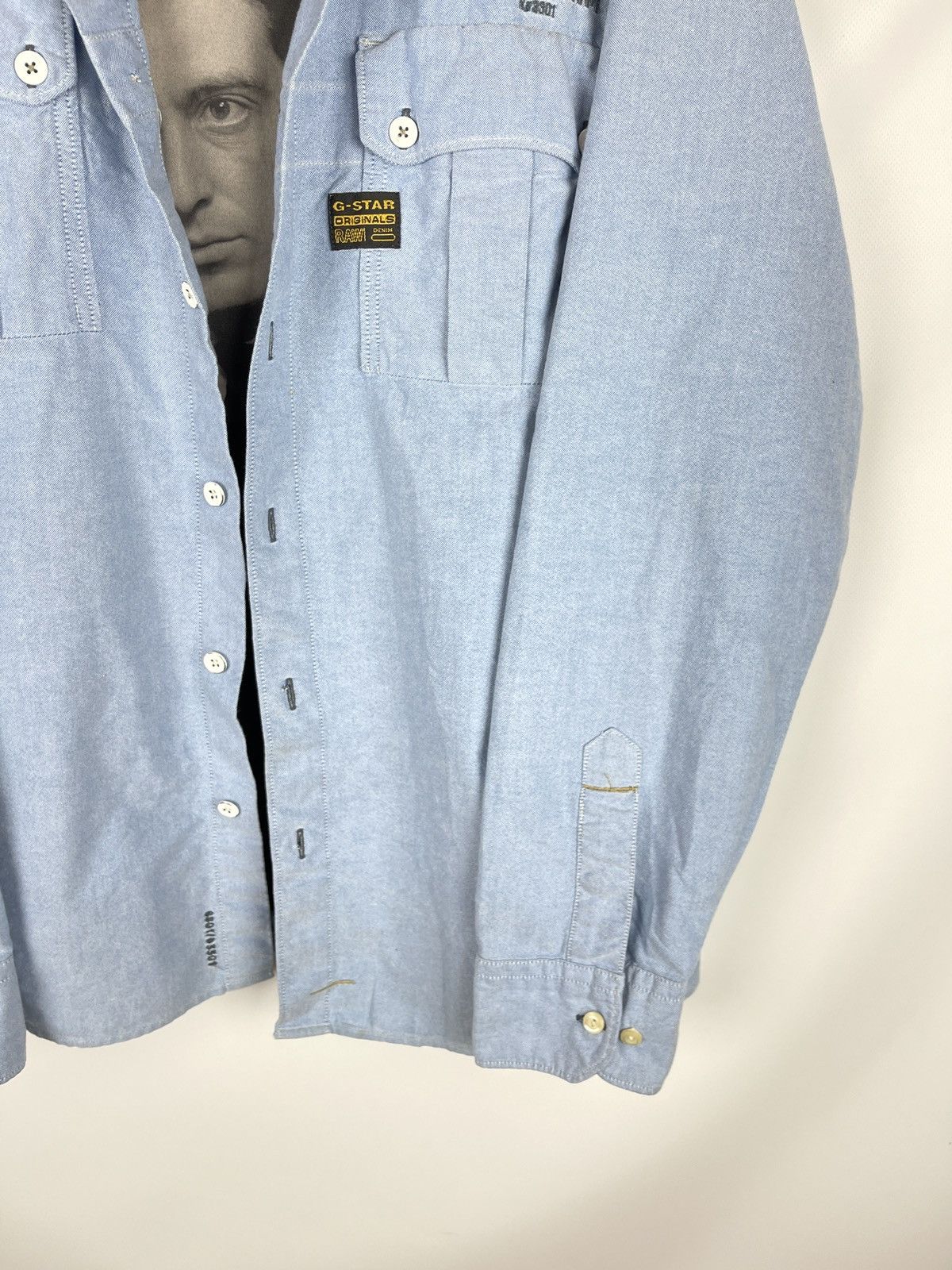 G-Star G-Star Raw Viktor Rotar Shirt long sleeve blue denim Size US XL / EU 56 / 4 - 4 Thumbnail