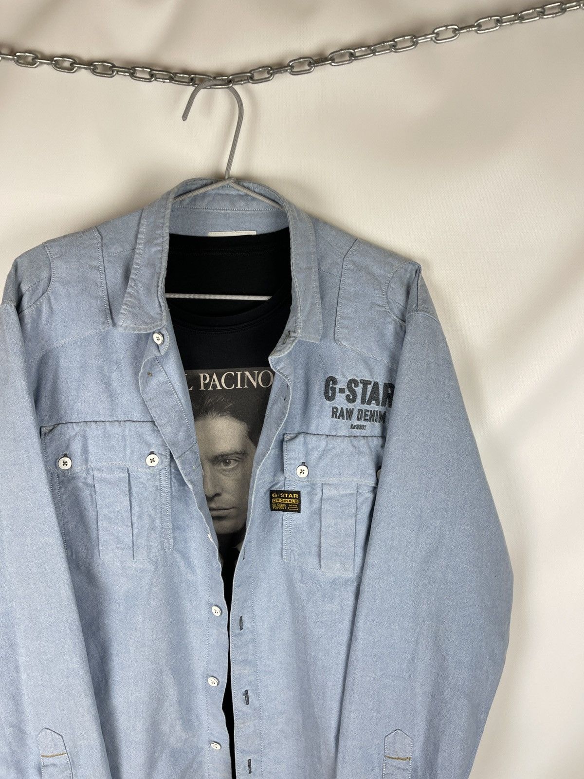 G-Star G-Star Raw Viktor Rotar Shirt long sleeve blue denim Size US XL / EU 56 / 4 - 5 Thumbnail