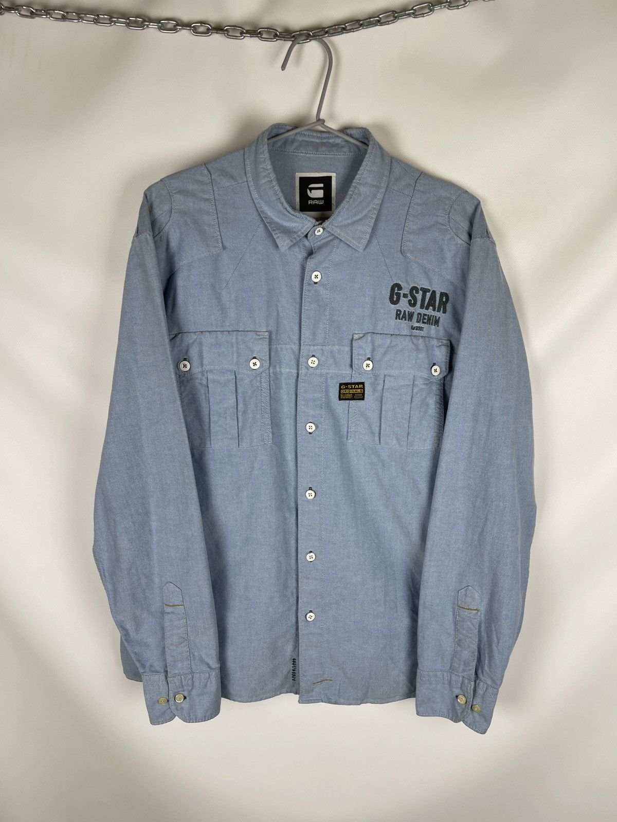 G-Star G-Star Raw Viktor Rotar Shirt long sleeve blue denim Size US XL / EU 56 / 4 - 16 Thumbnail
