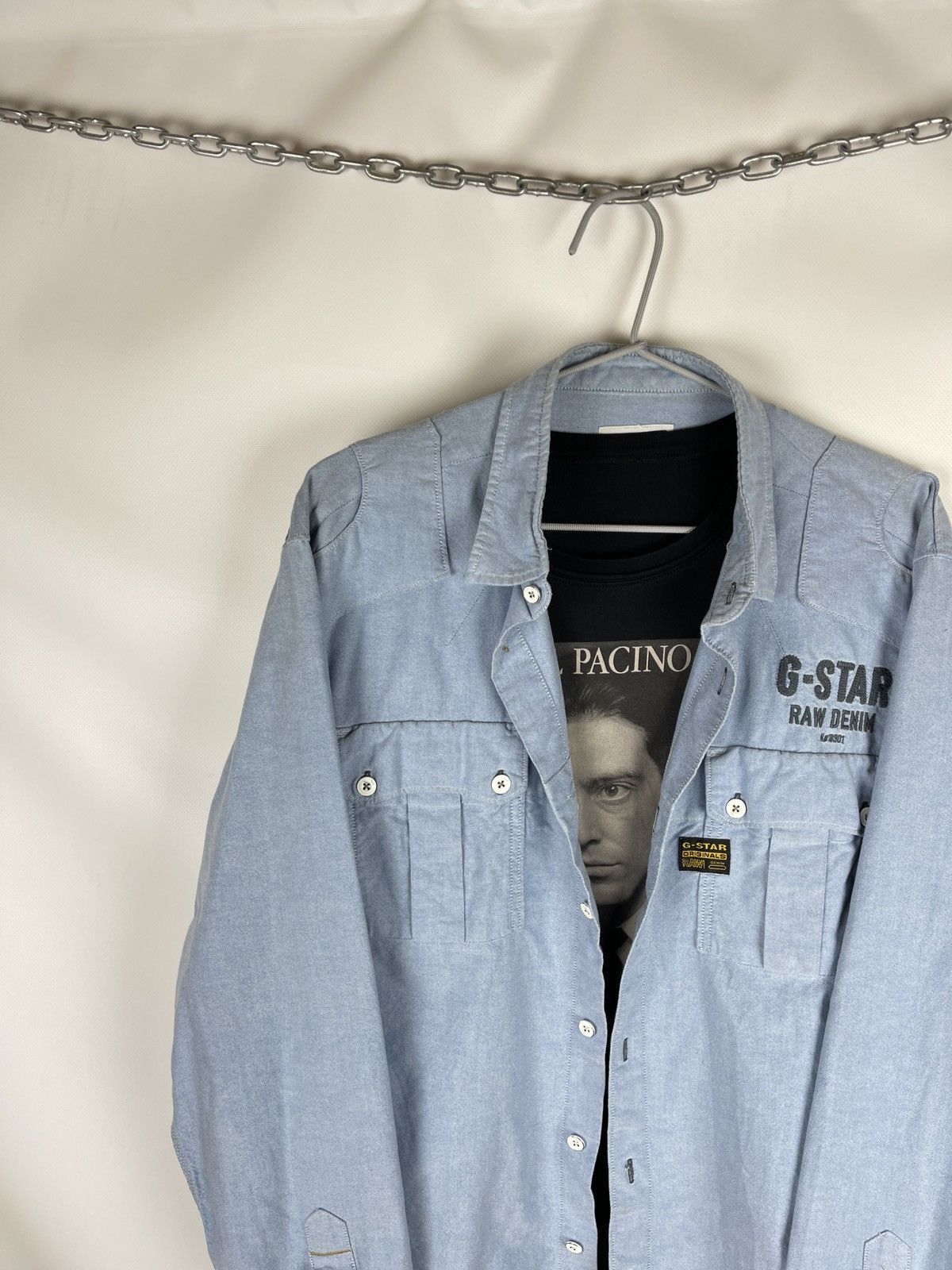 G-Star G-Star Raw Viktor Rotar Shirt long sleeve blue denim Size US XL / EU 56 / 4 - 2 Thumbnail