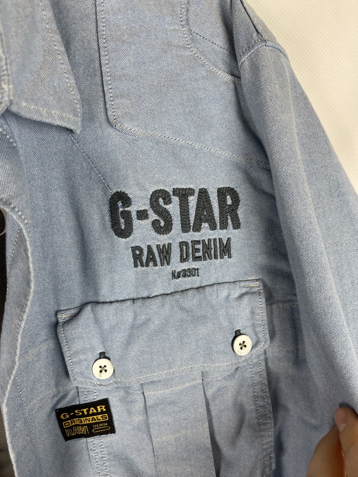 G-Star G-Star Raw Viktor Rotar Shirt long sleeve blue denim Size US XL / EU 56 / 4 - 9 Thumbnail