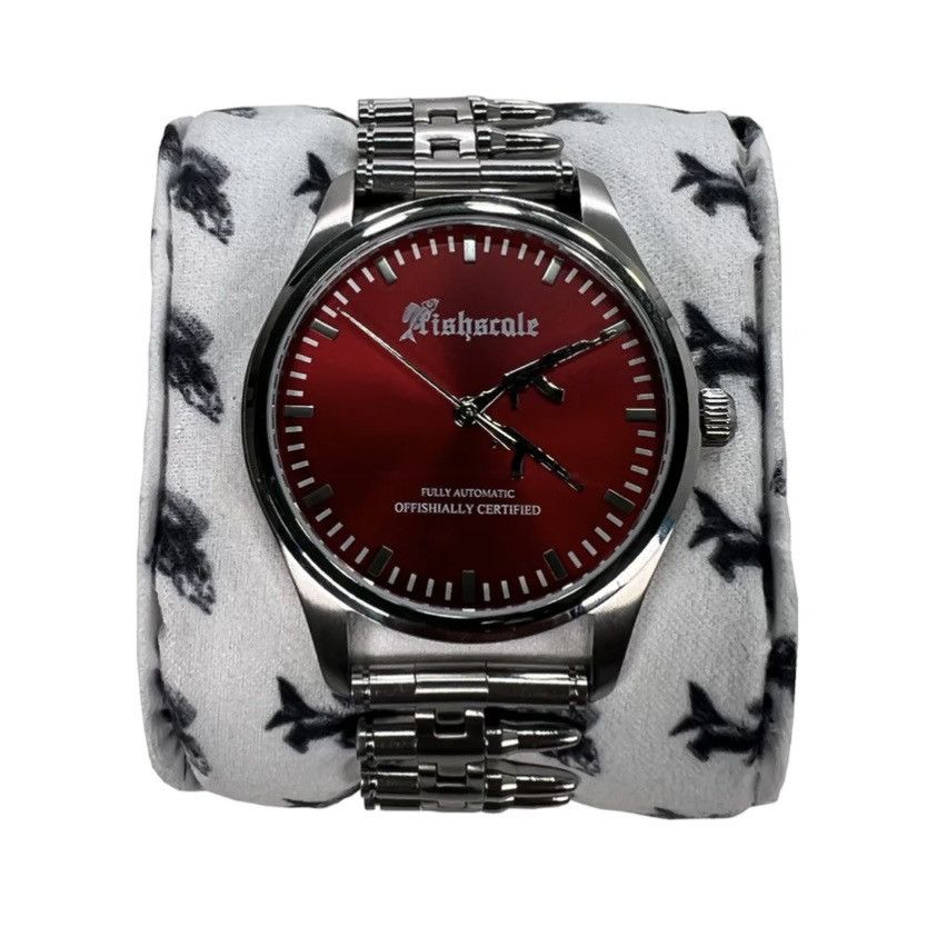 Designer FISHINGFORSCALE AK 47 Fully Automatic Watch - Red Face