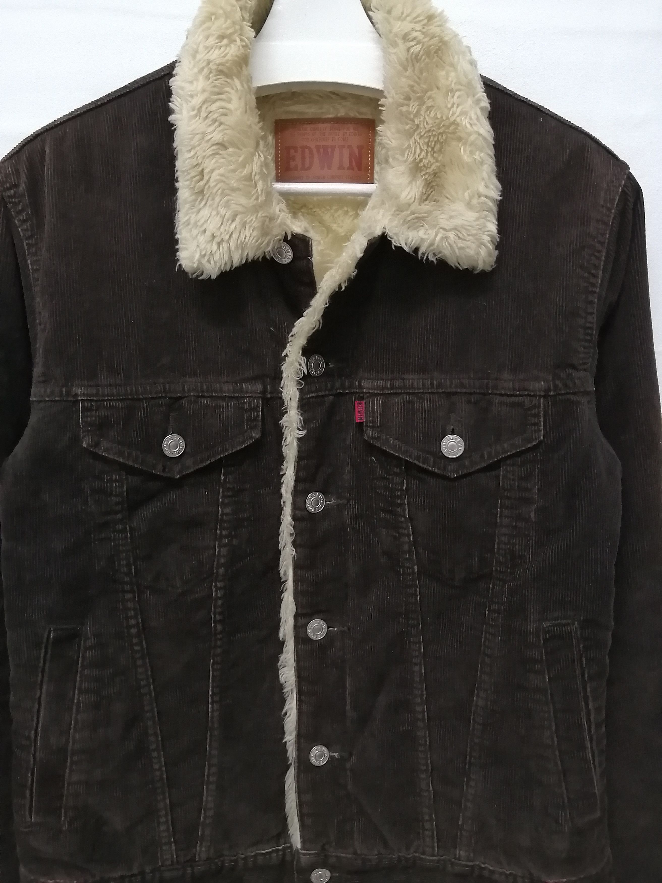 Edwin Vintage EDWIN Shearling Sherpa Corduroy Jacket Size US L / EU 52-54 / 3 - 9 Thumbnail