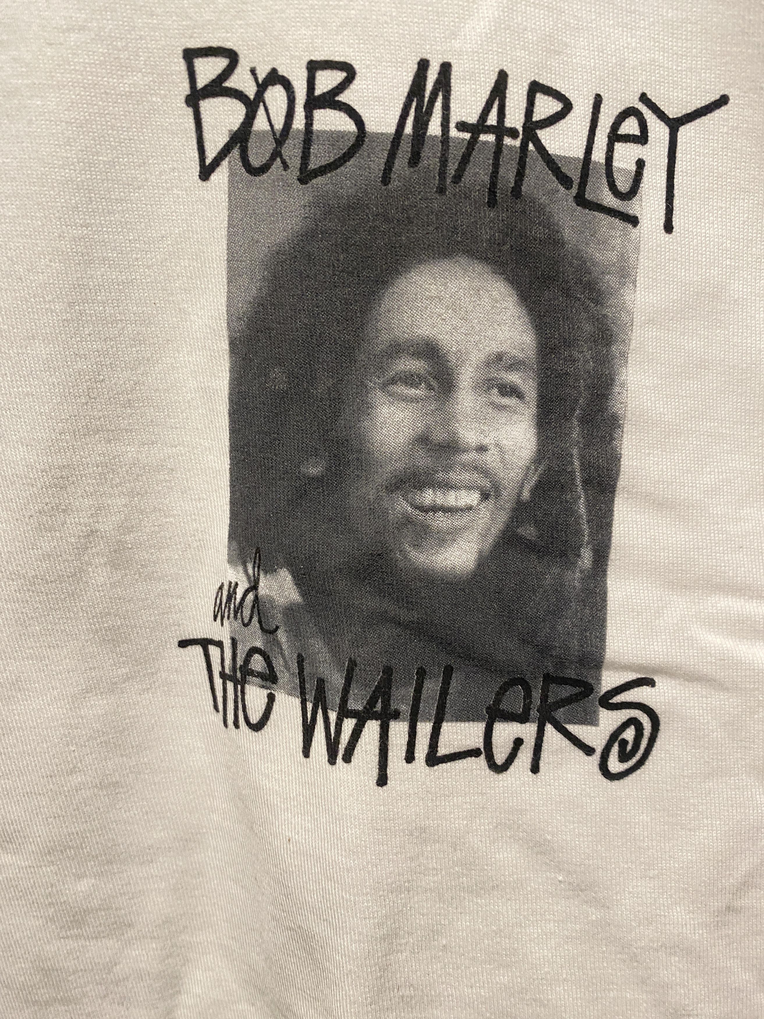 Bob Marley × Stussy bob frame tee white size large - Short Sleeve 