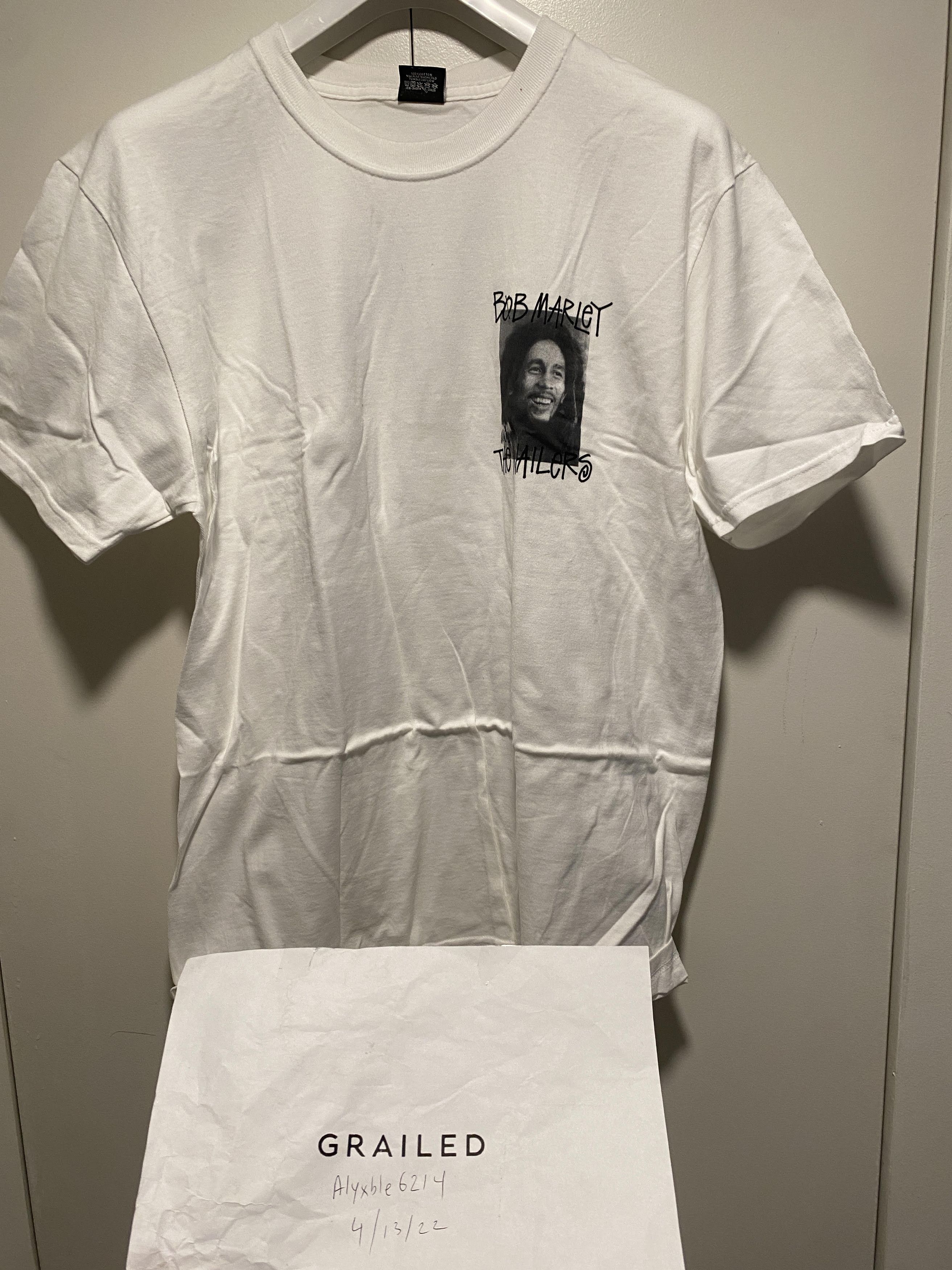 Bob Marley × Stussy Bob Marley × Stussy bob frame tee white size large Size US M / EU 48-50 / 2 - 4 Thumbnail
