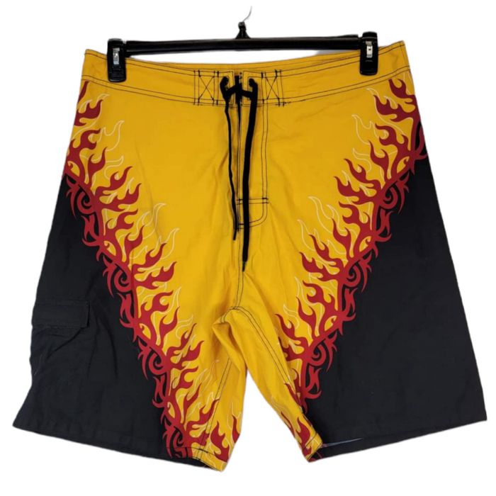 Swims Phys.Sci Men's Multicolor Board Shorts Swim Trunks Red Fire ...