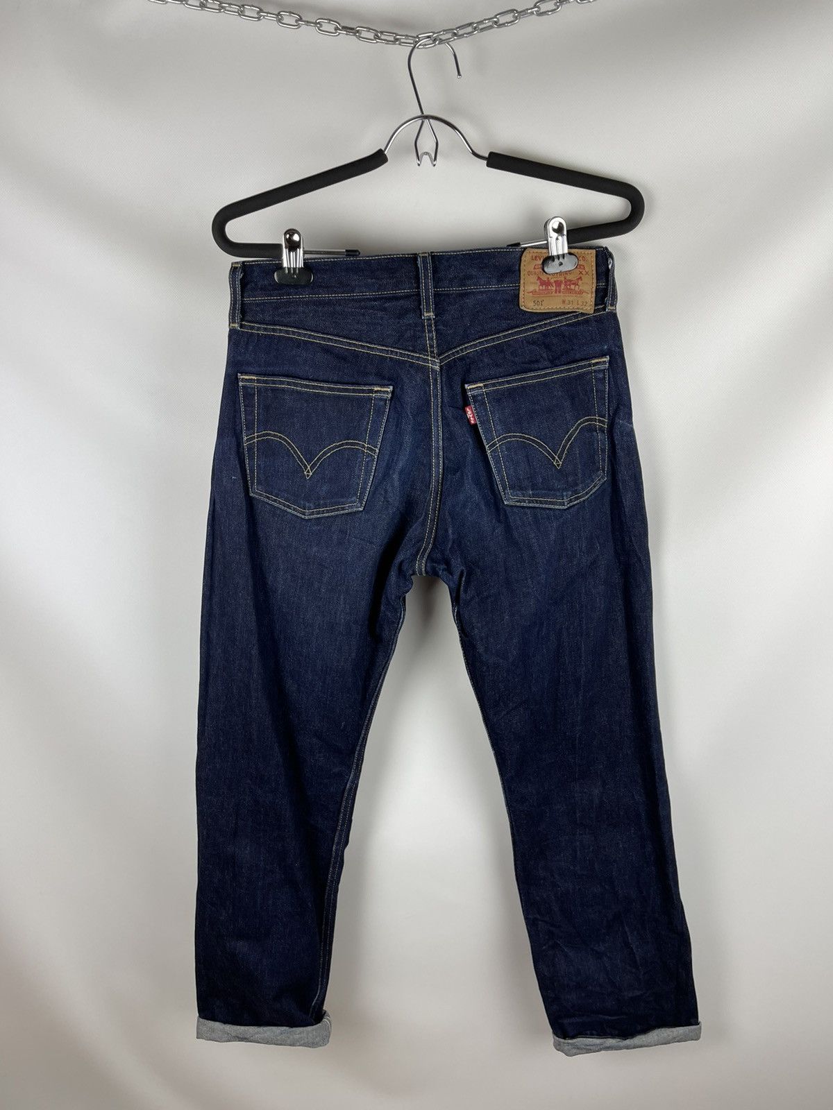 Levi's Levi’s 501 blue faded selvedge denim jeans pants Size US 31 - 2 Thumbnail