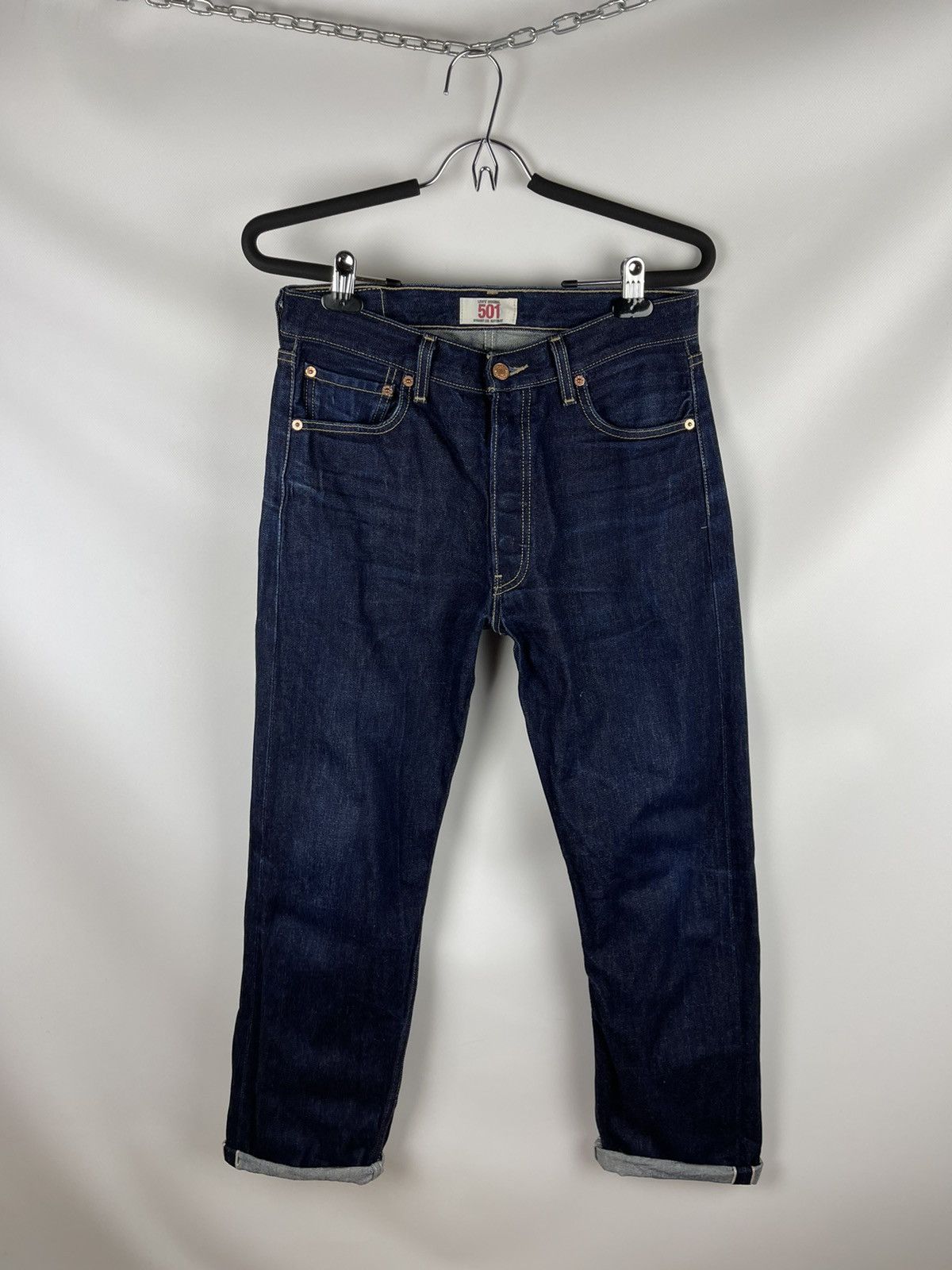 Levi's Levi’s 501 blue faded selvedge denim jeans pants Size US 31 - 1 Thumbnail