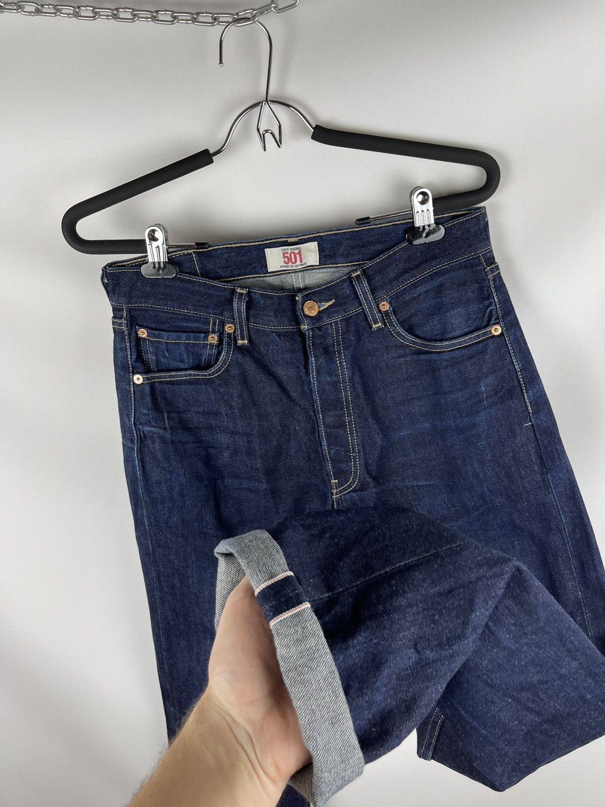 Levi's Levi’s 501 blue faded selvedge denim jeans pants Size US 31 - 7 Thumbnail
