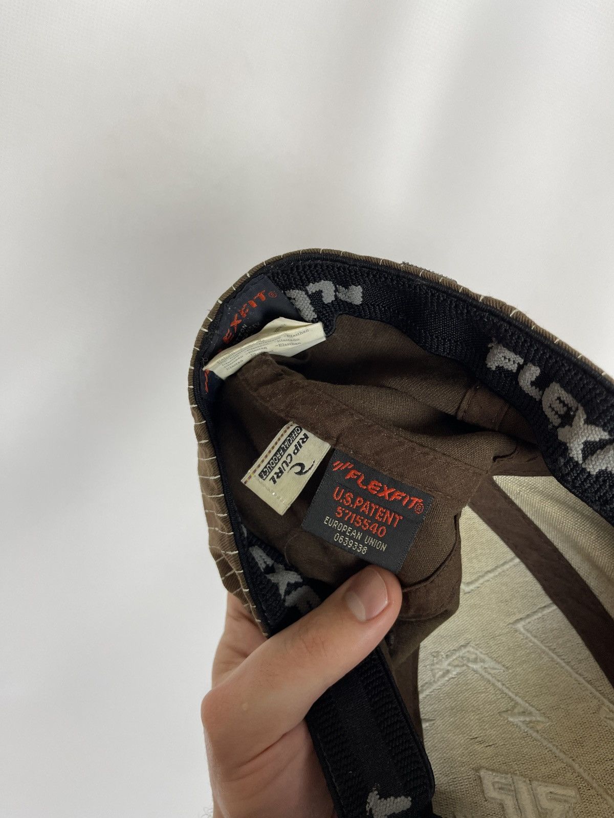 Rip Curl × Vintage Rip Curl vintage 90s brown striped skateboard flexfit cap Size ONE SIZE - 9 Thumbnail