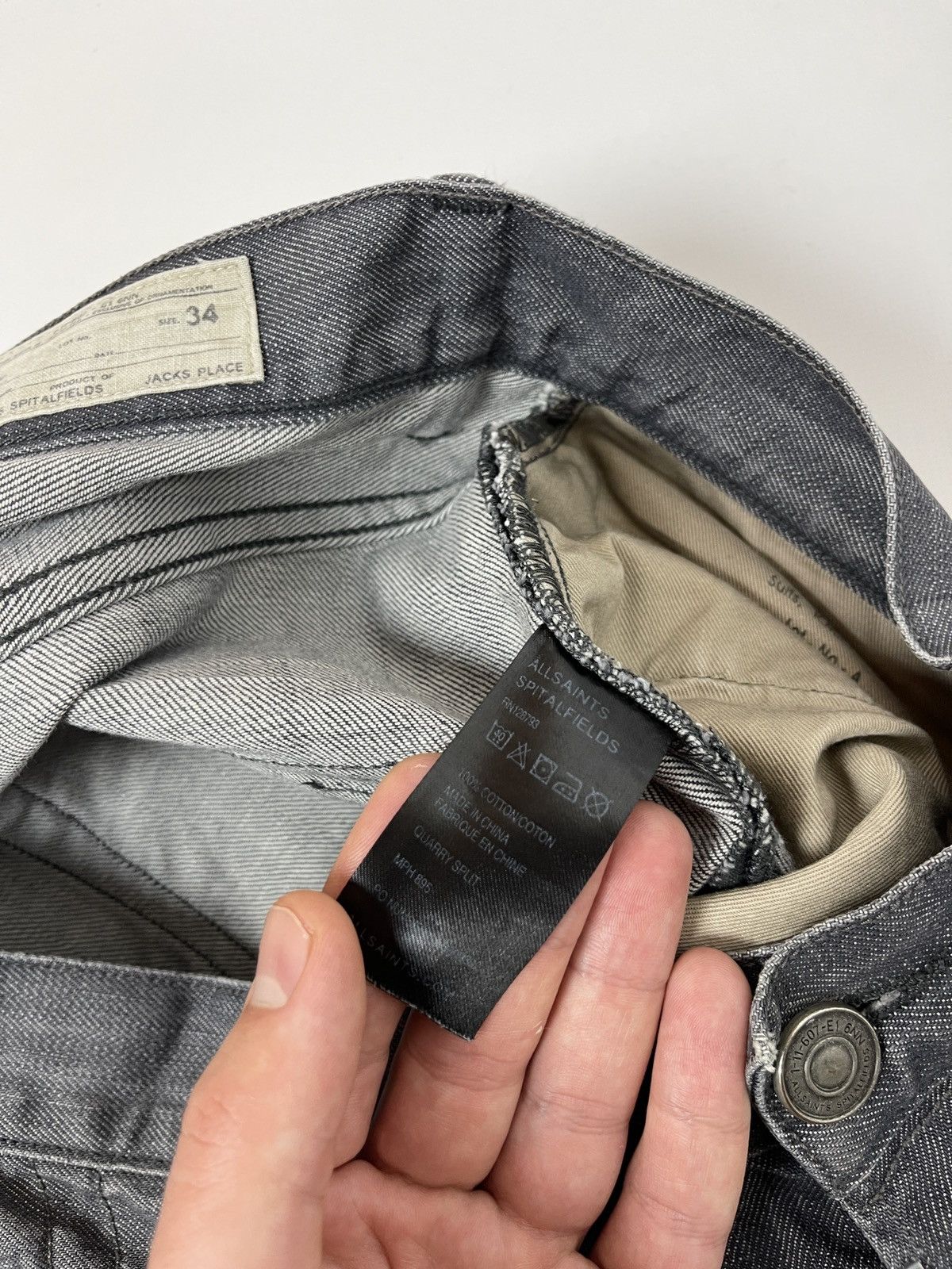 Allsaints Allsaints Spitalfields Quarry Split grey distressed denim Size US 36 / EU 52 - 13 Thumbnail