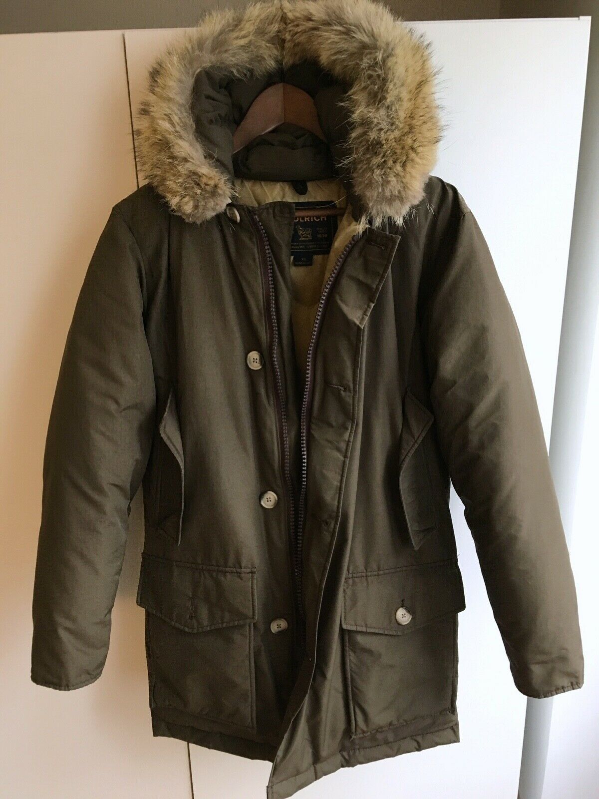 WOOLRICH John Rich Bros Down Arctic Parka XS Coyote Fur USA - Main Image