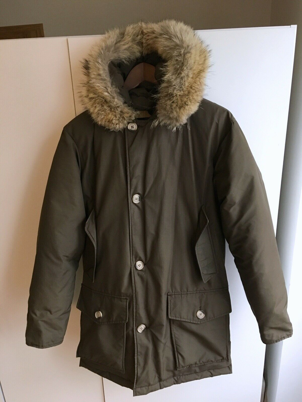 WOOLRICH John Rich Bros Down Arctic Parka XS Coyote Fur USA