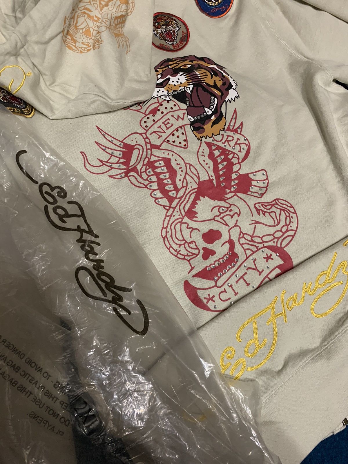 Christian Audigier Vintage Ed Hardy by Christian Audigier Zip Up Hoodie Size US XXL / EU 58 / 5 - 1 Thumbnail