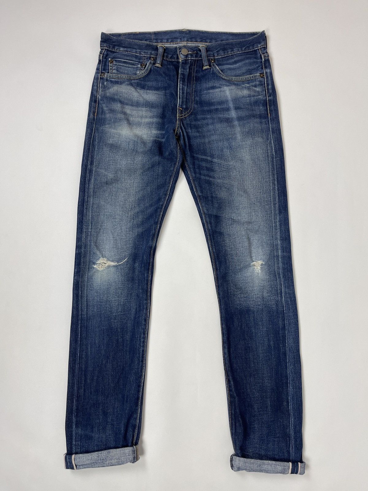 Levi's Levi’s 511 blue faded selvedge distressed denim jeans pants Size US 31 - 3 Thumbnail