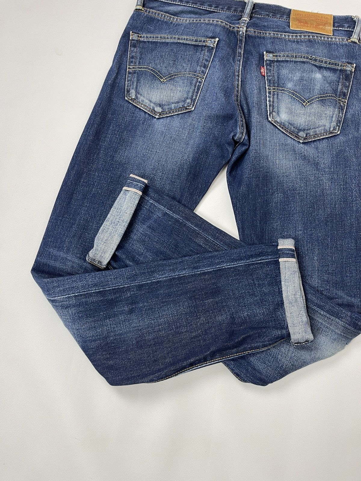 Levi's Levi’s 511 blue faded selvedge distressed denim jeans pants Size US 31 - 2 Thumbnail