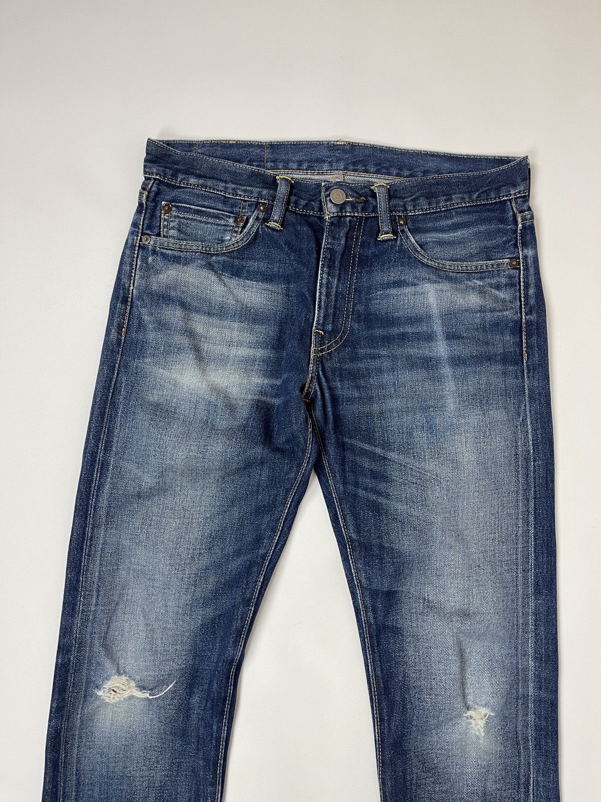 Levi's Levi’s 511 blue faded selvedge distressed denim jeans pants Size US 31 - 6 Thumbnail