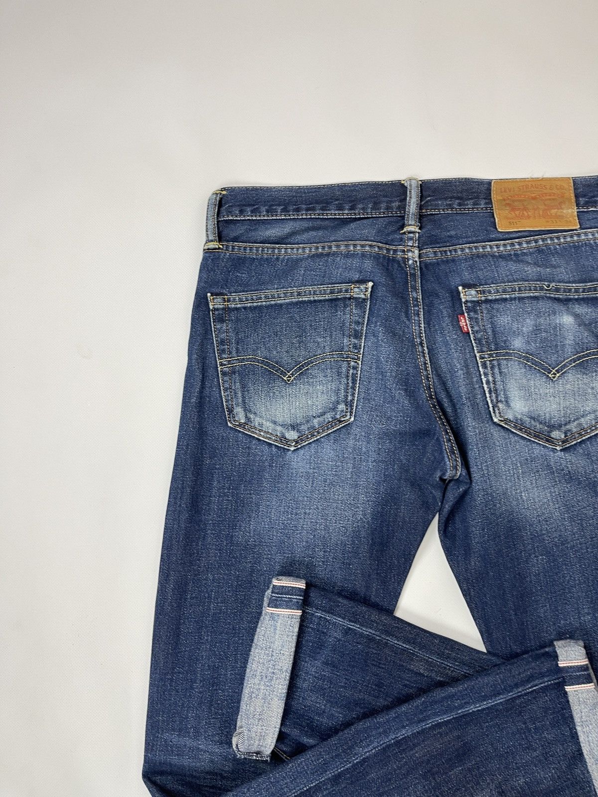 Levi's Levi’s 511 blue faded selvedge distressed denim jeans pants Size US 31 - 16 Thumbnail