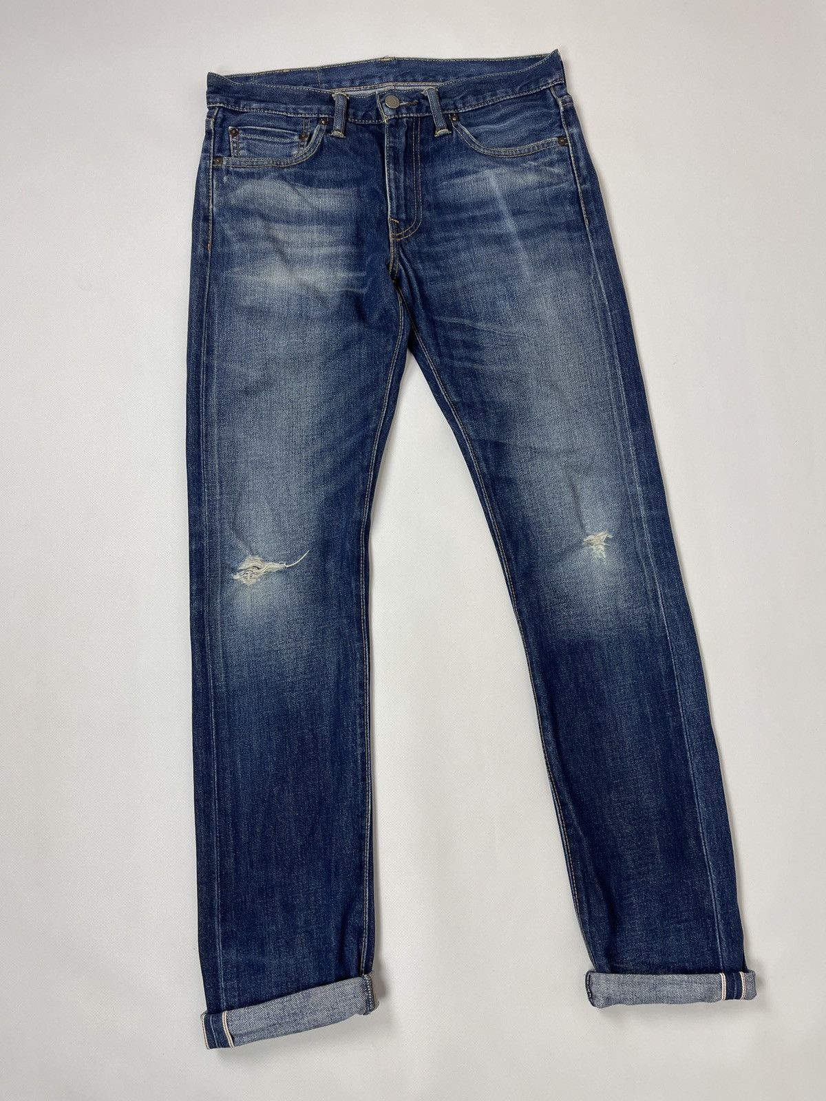 Levi's Levi’s 511 blue faded selvedge distressed denim jeans pants Size US 31 - 5 Thumbnail