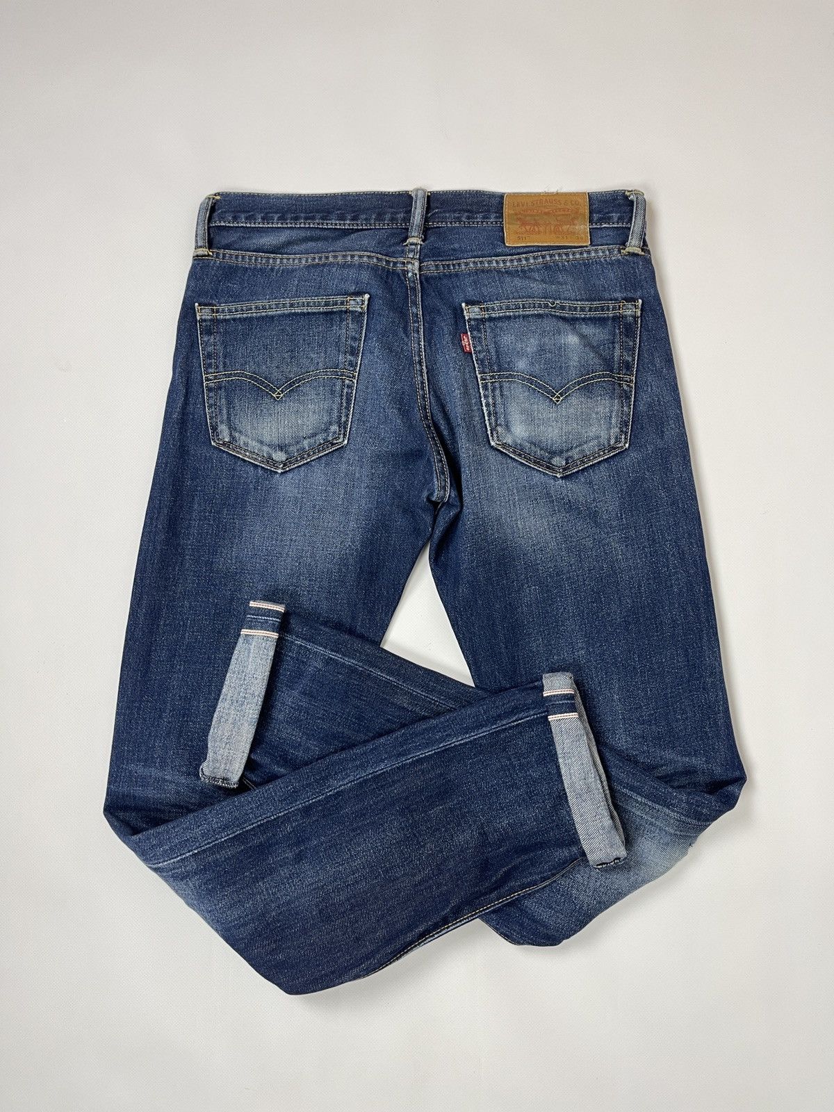 Levi's Levi’s 511 blue faded selvedge distressed denim jeans pants Size US 31 - 15 Thumbnail