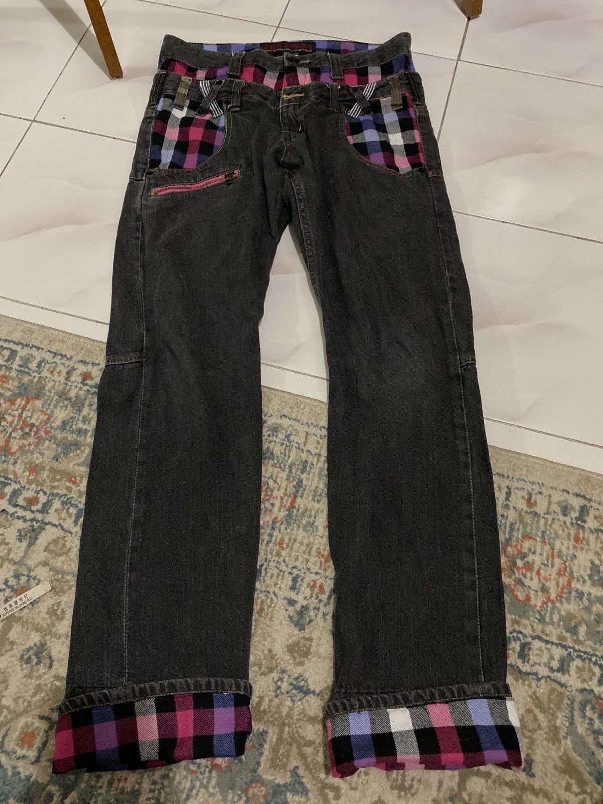 🔥 Vintage JACK SERIKA Double Waist Printed Wings Jeans