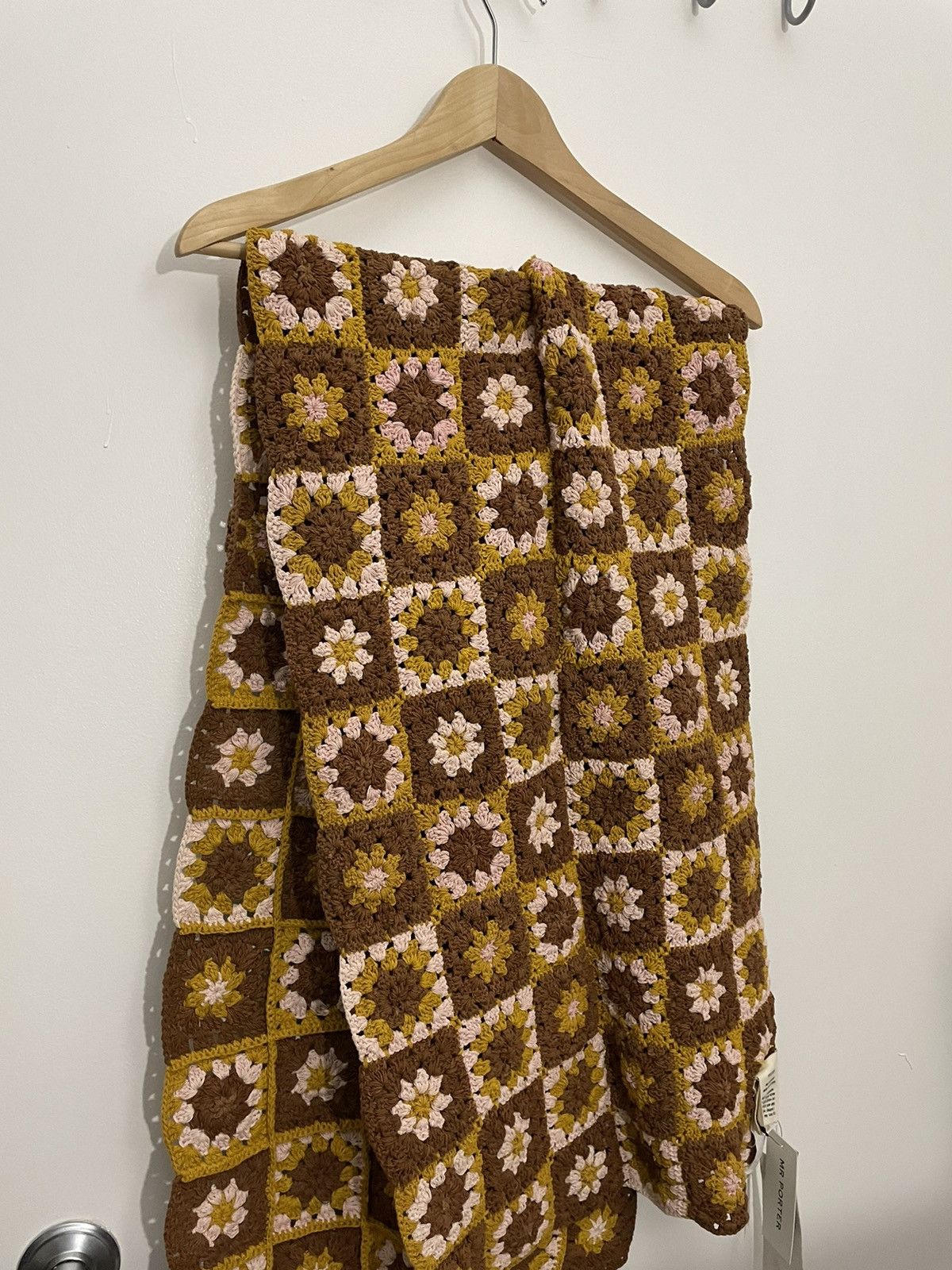 Story Mfg. Piece Crochet Knit Cotton Scarf Size ONE SIZE - 3 Thumbnail