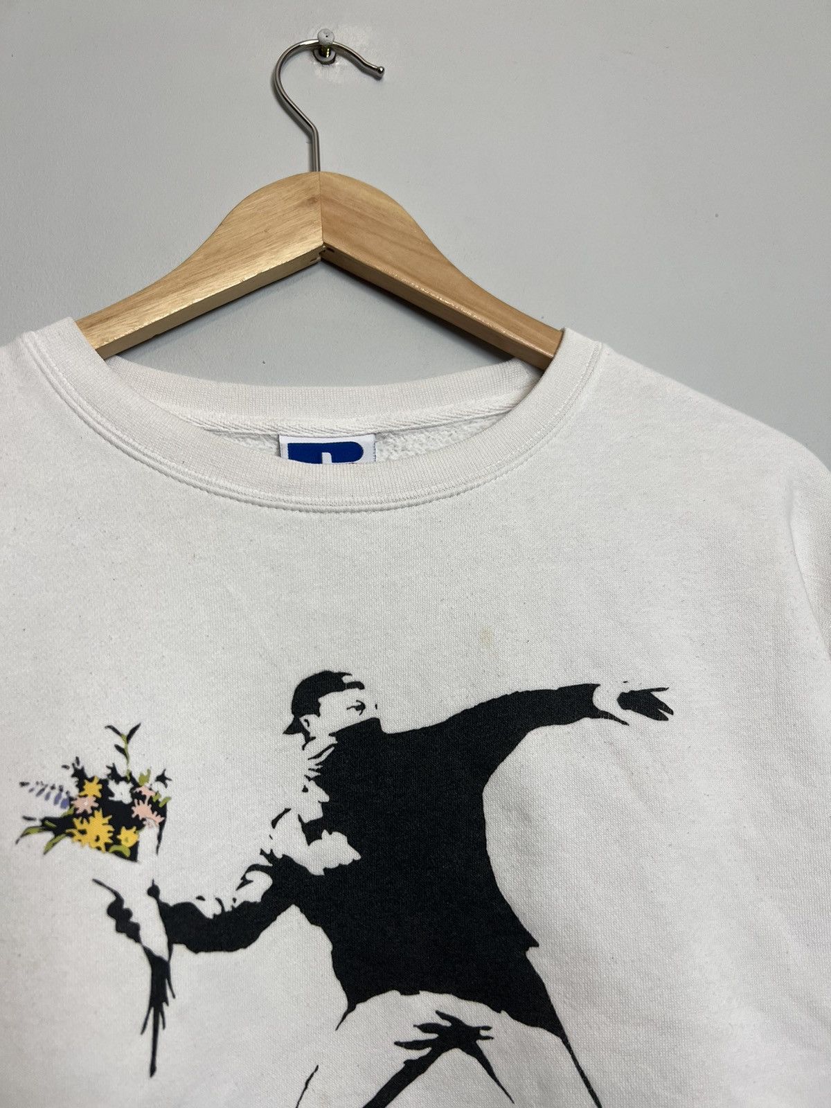 Russell Athletic Vintage Y2k 00s Banksy Street Art Flower Boy Russel Crewneck Size US M / EU 48-50 / 2 - 4 Thumbnail