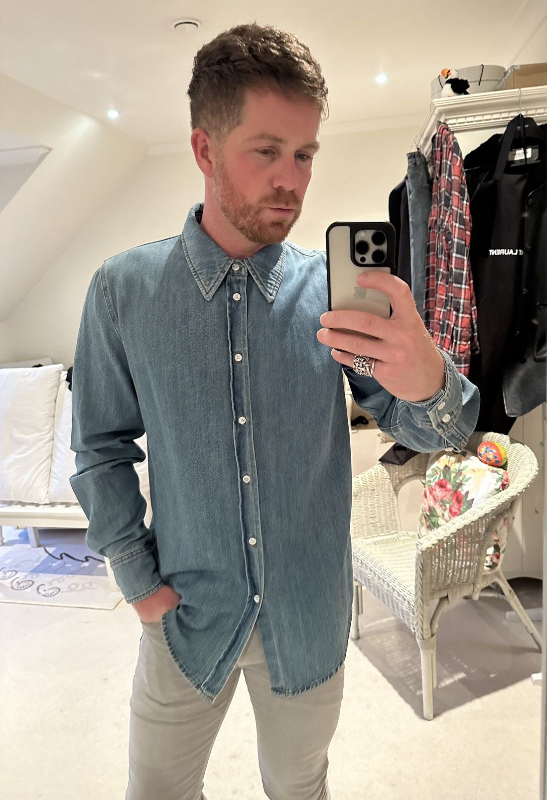 Calvin Klein 205W39NYC FW19 Calvin Klein 205W39NYC Jaws denim shirt Raf Simon’s Size US M / EU 48-50 / 2 - 6 Thumbnail