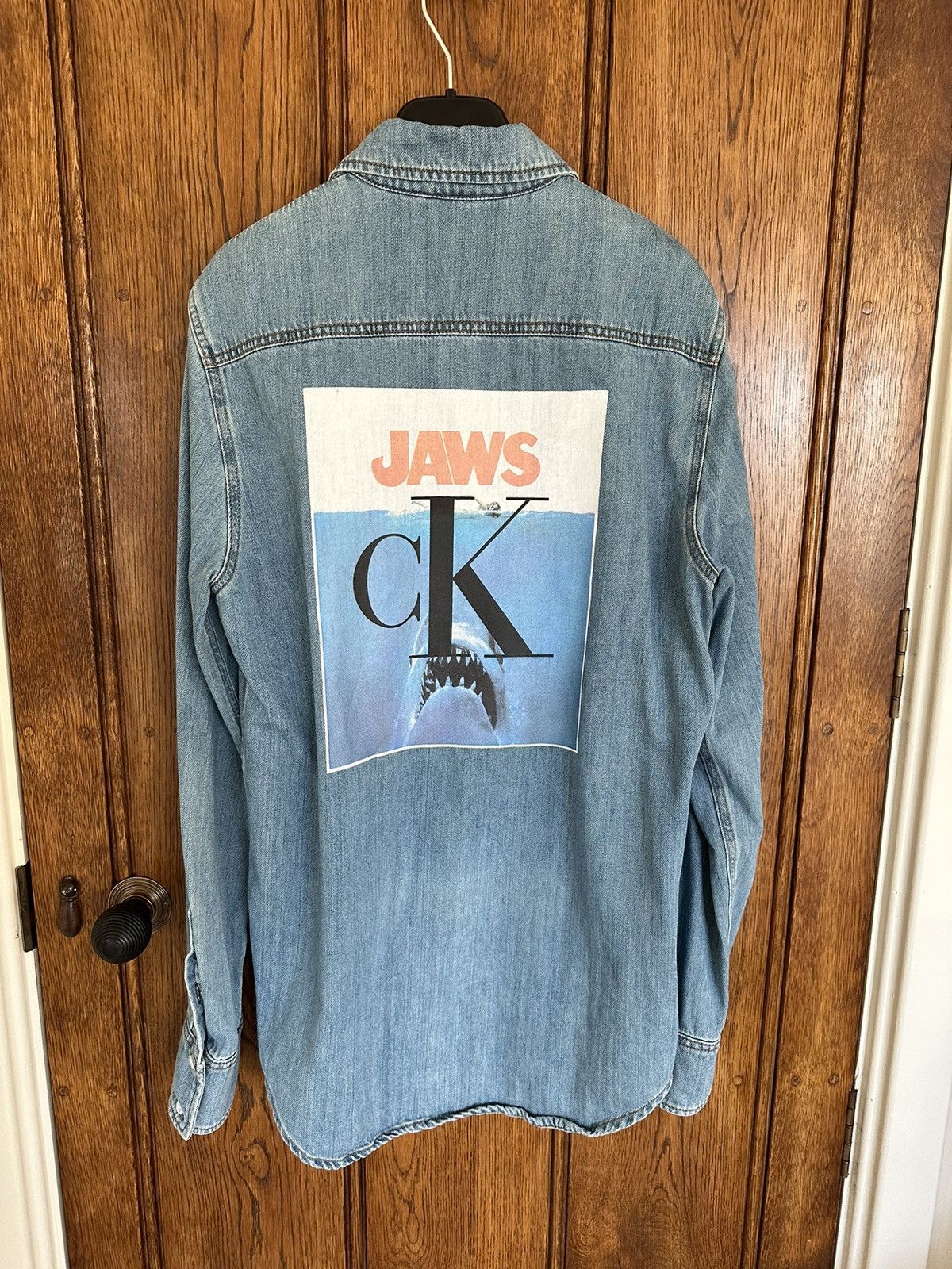 FW19 Calvin Klein 205W39NYC Jaws denim shirt Raf Simon's