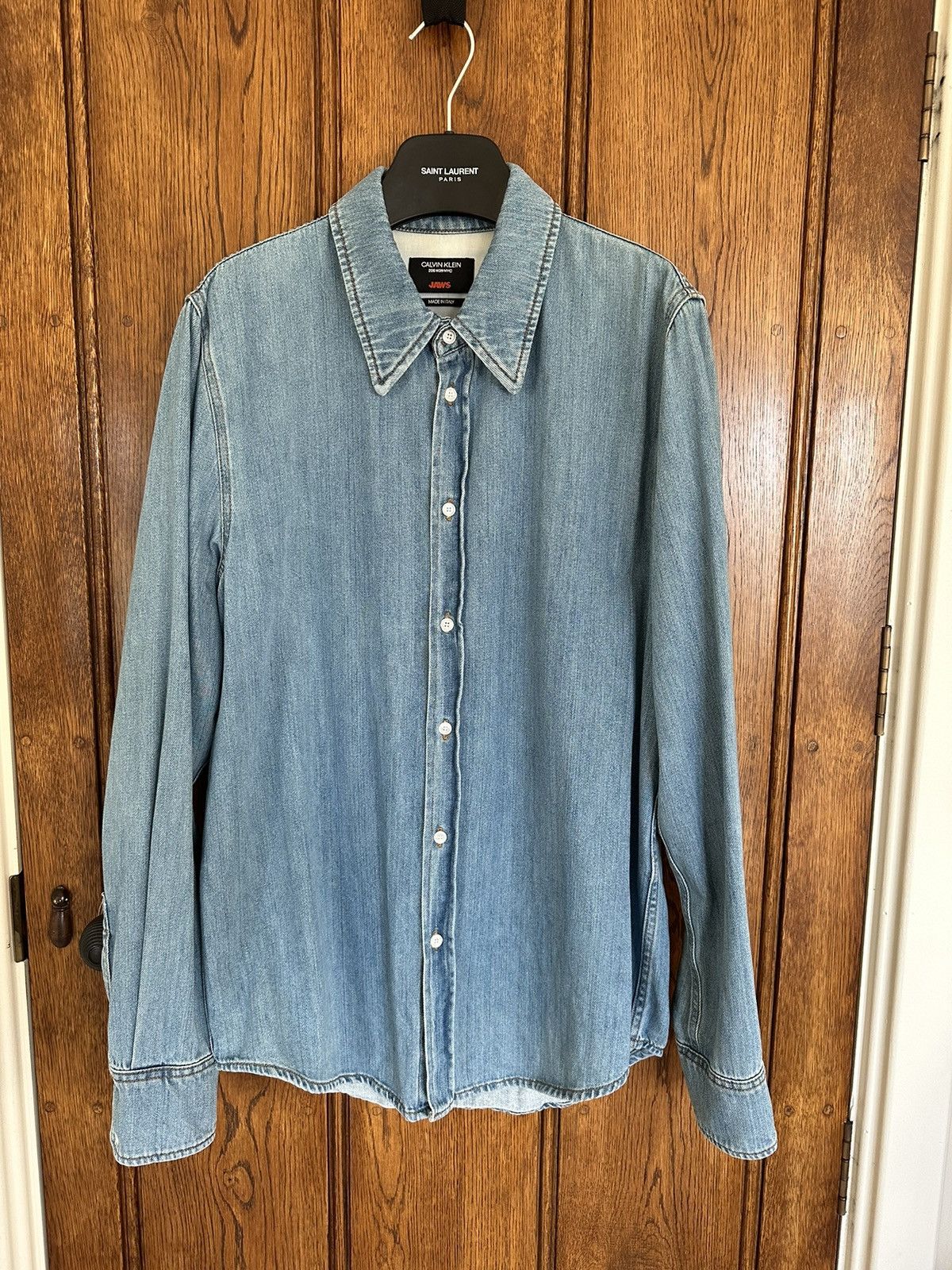 Calvin Klein 205W39NYC FW19 Calvin Klein 205W39NYC Jaws denim shirt Raf Simon’s Size US M / EU 48-50 / 2 - 2 Thumbnail