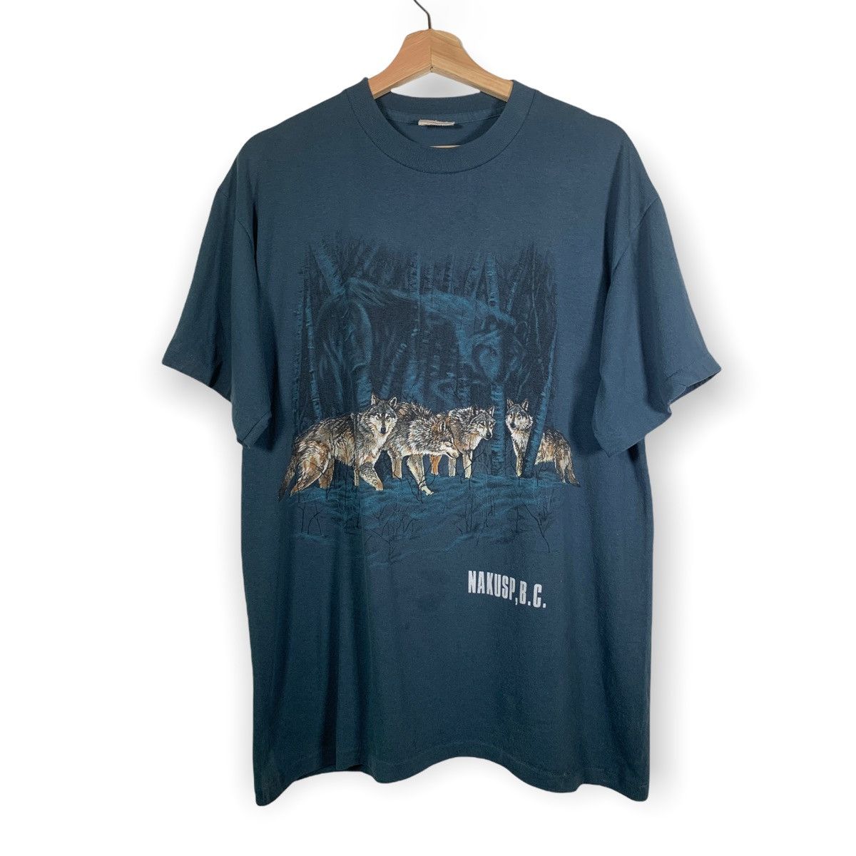 Vintage Vintage 80s 90s Wolf Wolves Animal Single Stitch T Shirt Size US L / EU 52-54 / 3 - 2 Thumbnail