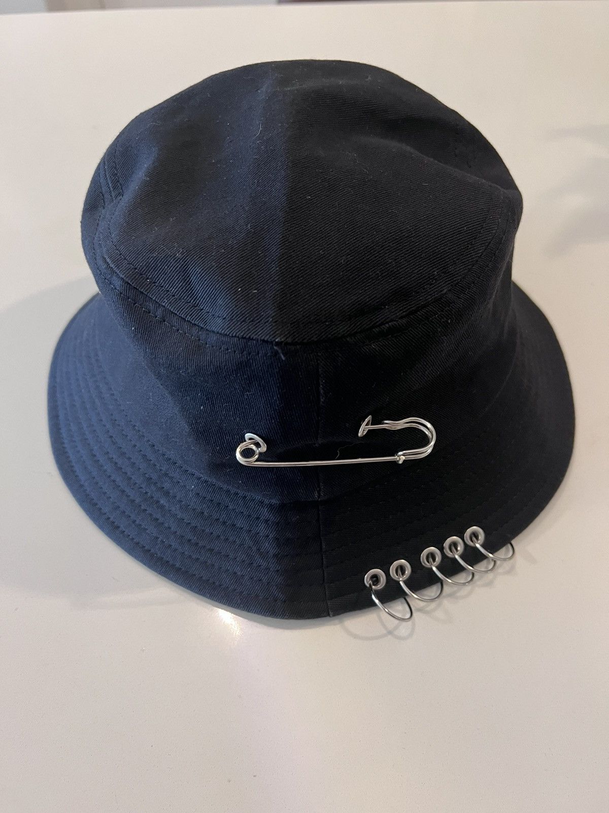 Vintage Bucket hat Pierced Safety Pin Punk Rap Lil UZI XXX Style Size ONE SIZE - 2 Thumbnail