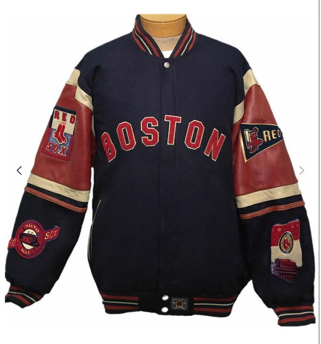 Jh Design 6XL Boston Red Sox JH Designs Wool Leather Rev Jacket