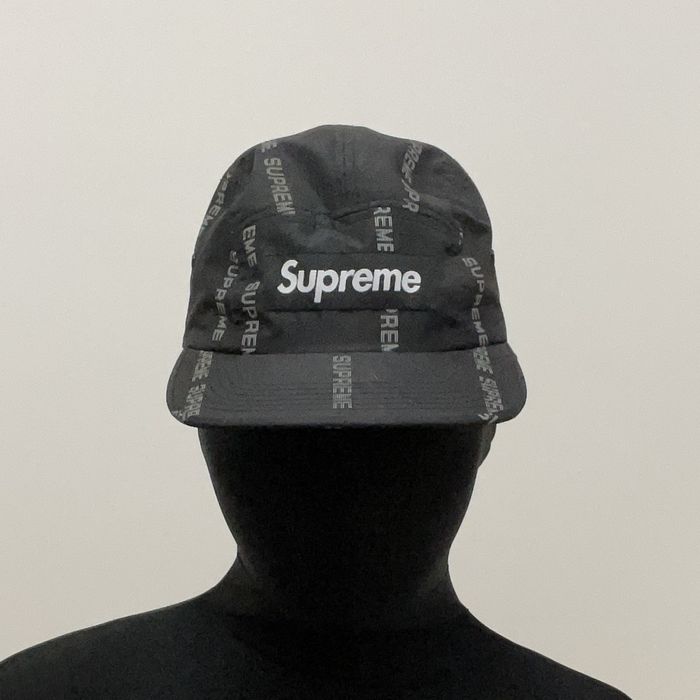 Supreme Supreme Reflective Text Stripe Camp Cap | Grailed