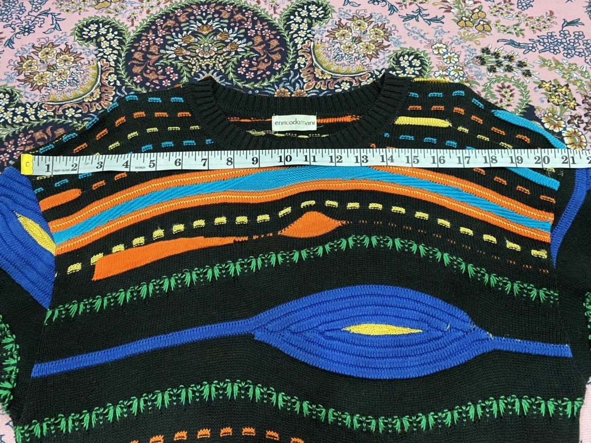 Japanese Brand Enricodomani Coogi Inspired Colorful Crochet Pattern Jumper Size US M / EU 48-50 / 2 - 14 Thumbnail