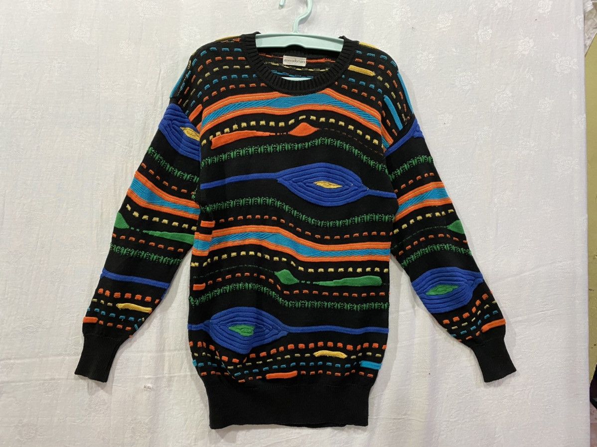 Japanese Brand Enricodomani Coogi Inspired Colorful Crochet Pattern Jumper Size US M / EU 48-50 / 2 - 1 Thumbnail
