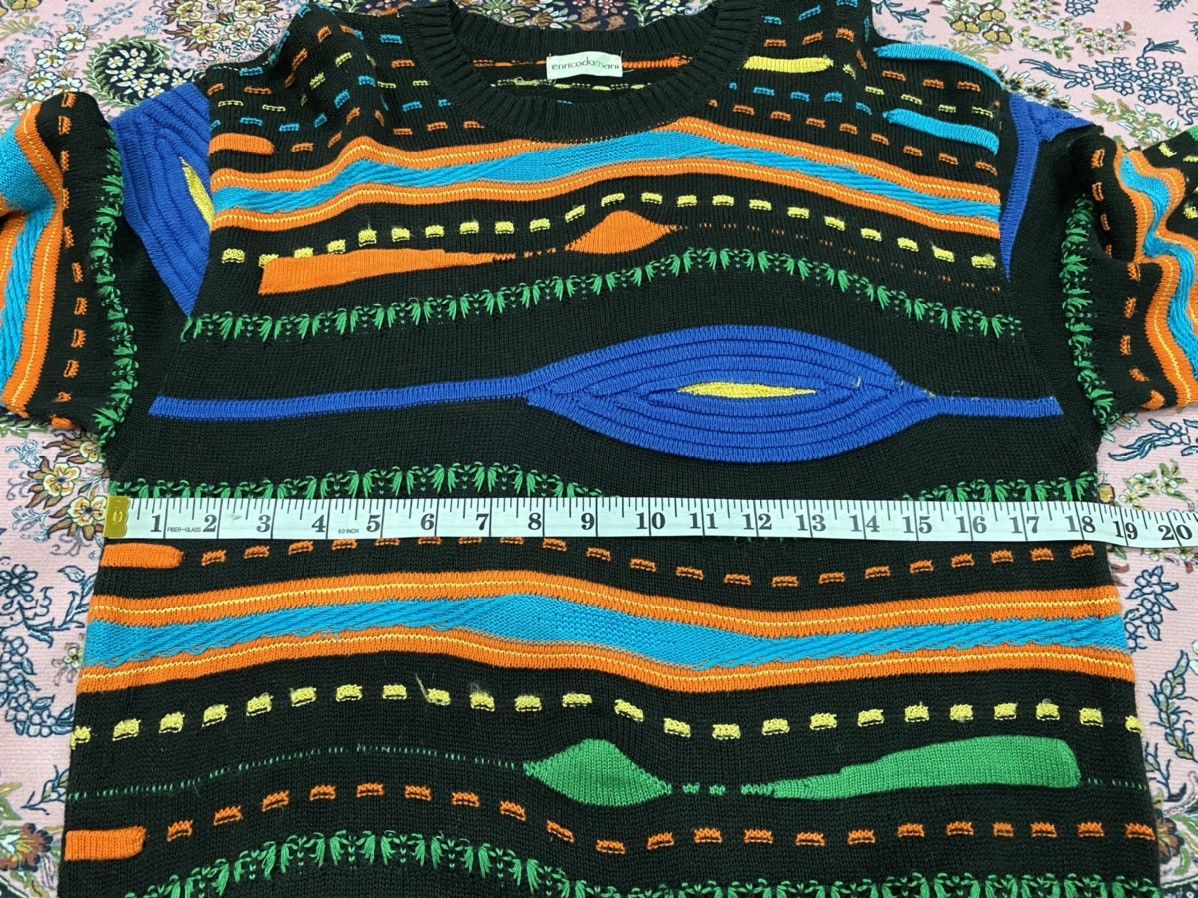 Japanese Brand Enricodomani Coogi Inspired Colorful Crochet Pattern Jumper Size US M / EU 48-50 / 2 - 11 Thumbnail