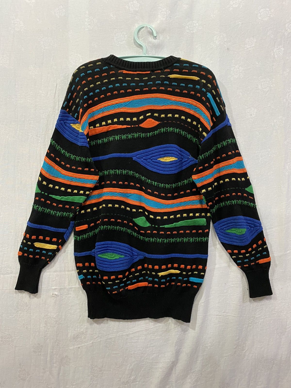 Japanese Brand Enricodomani Coogi Inspired Colorful Crochet Pattern Jumper Size US M / EU 48-50 / 2 - 7 Thumbnail