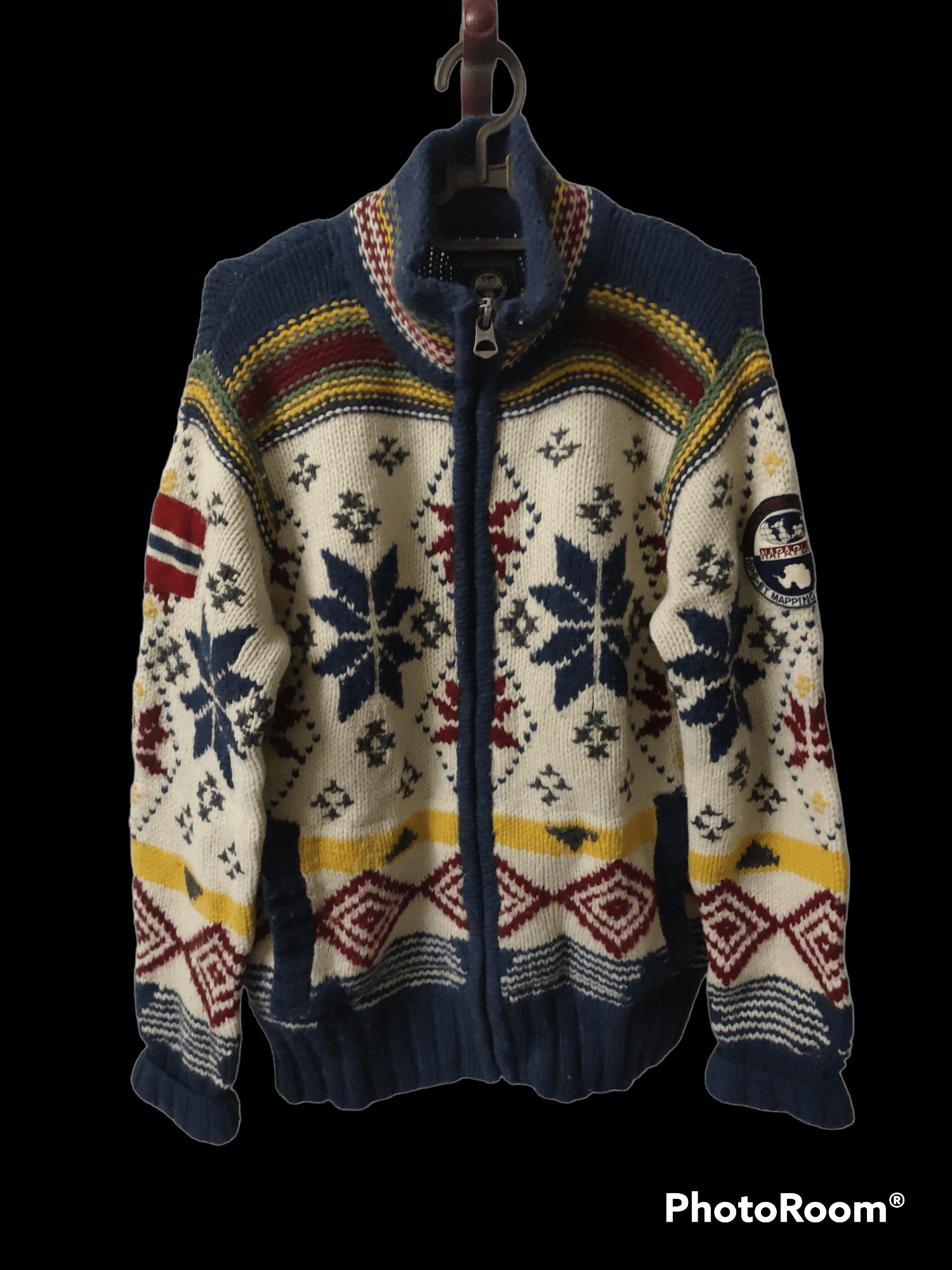 image of Coogi x Napapijri Napapijiri Sweater X Wool Material X Kansai in White, Men's (Size Large)