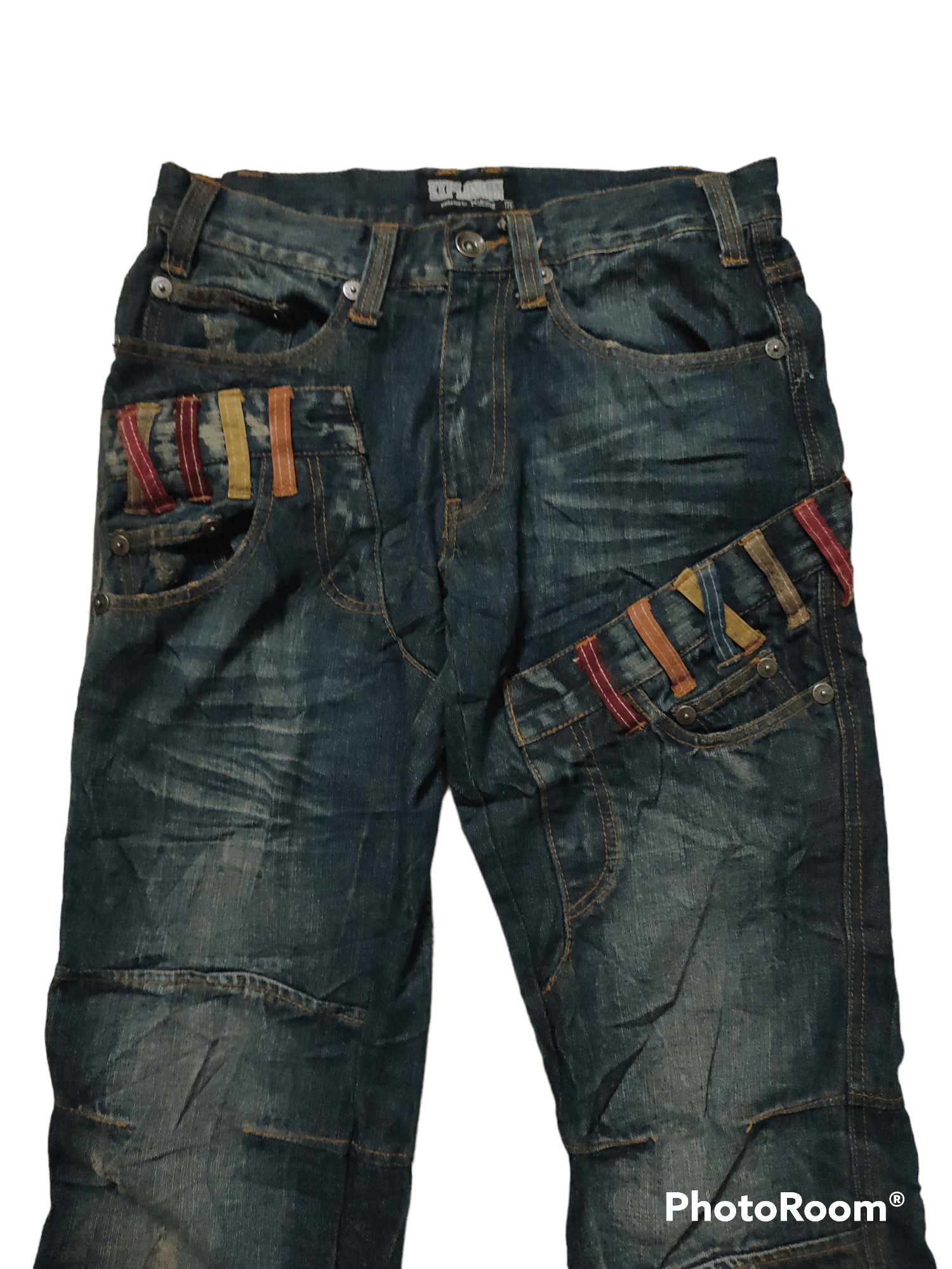 In The Attic Denim Distressed Dauble Waist By EXPLOSION x Nylous Jeans Size US 30 / EU 46 - 3 Thumbnail