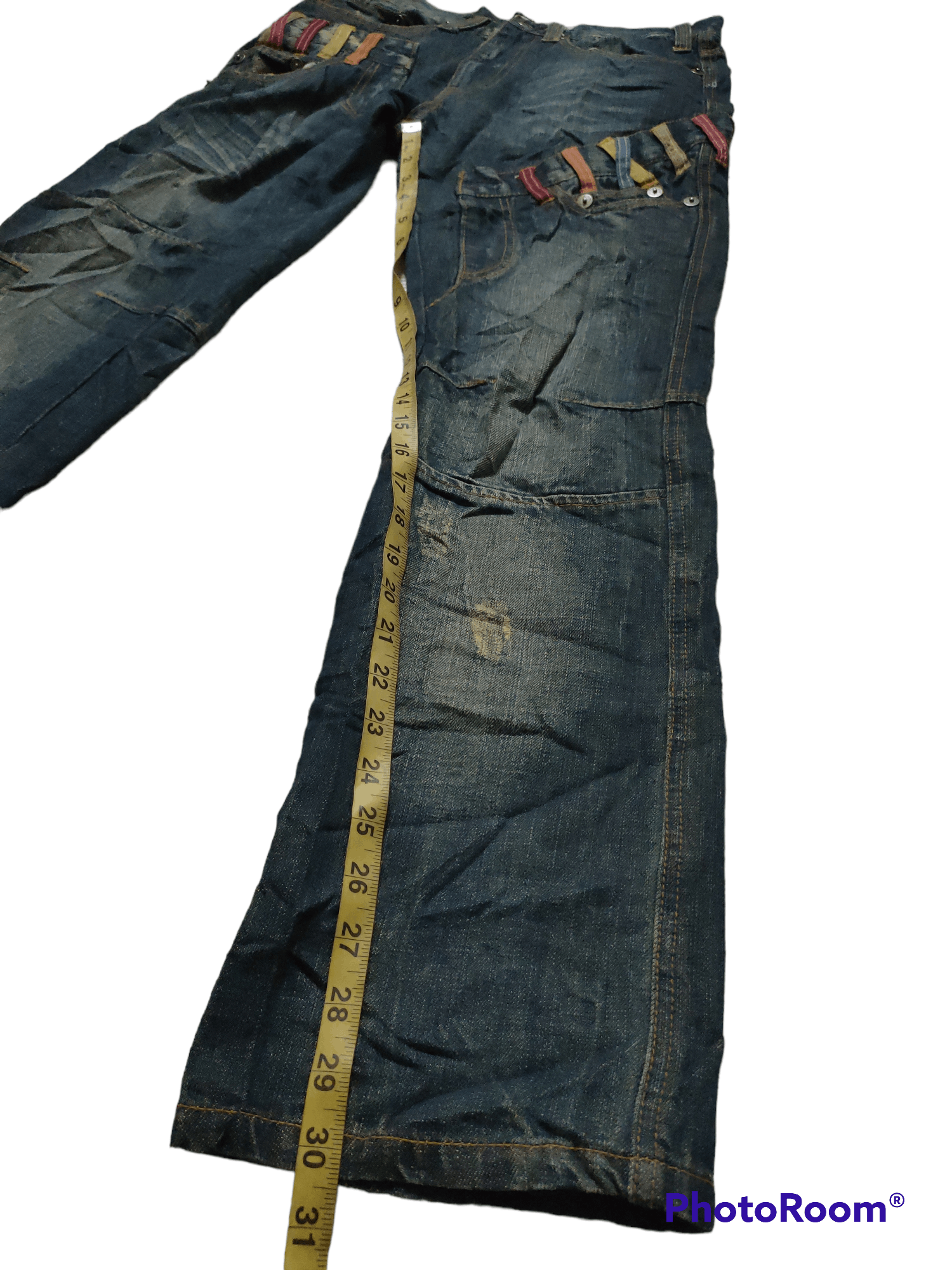 In The Attic Denim Distressed Dauble Waist By EXPLOSION x Nylous Jeans Size US 30 / EU 46 - 8 Thumbnail