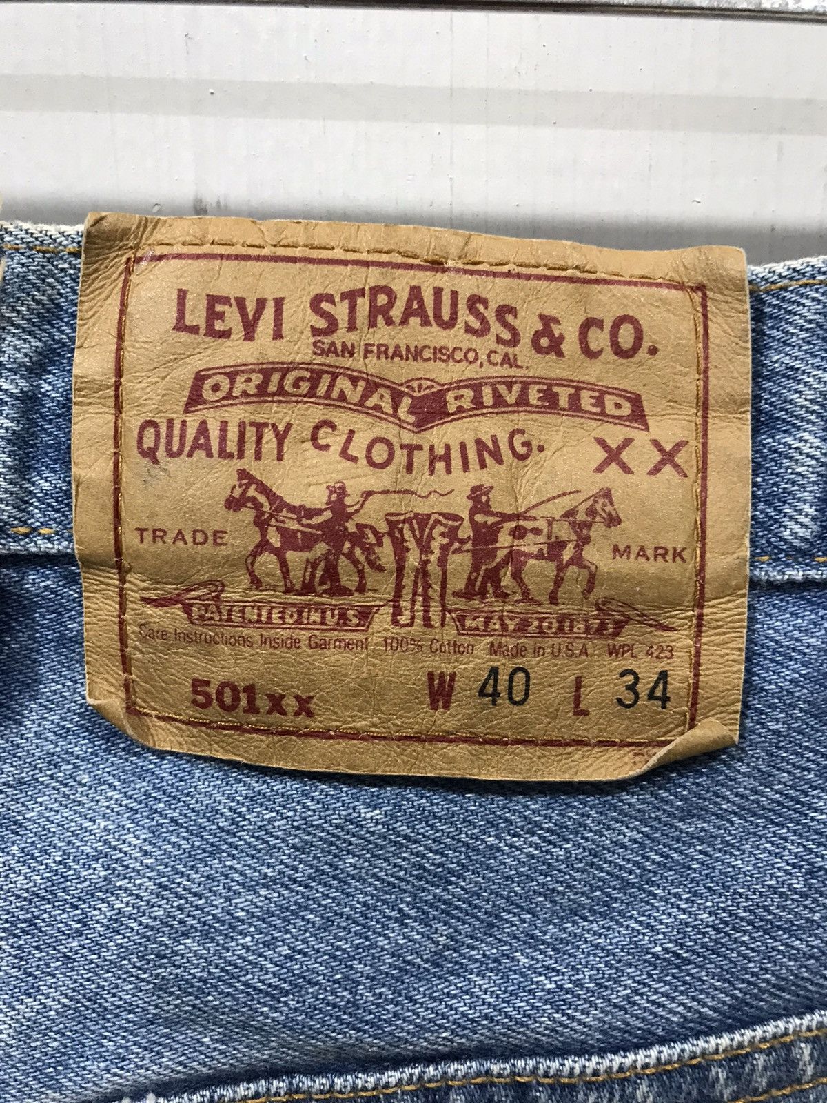 Levi's × Vintage Vintage 90s Levis 501 USA Made Button #552 Denim Size US 38 / EU 54 - 8 Thumbnail