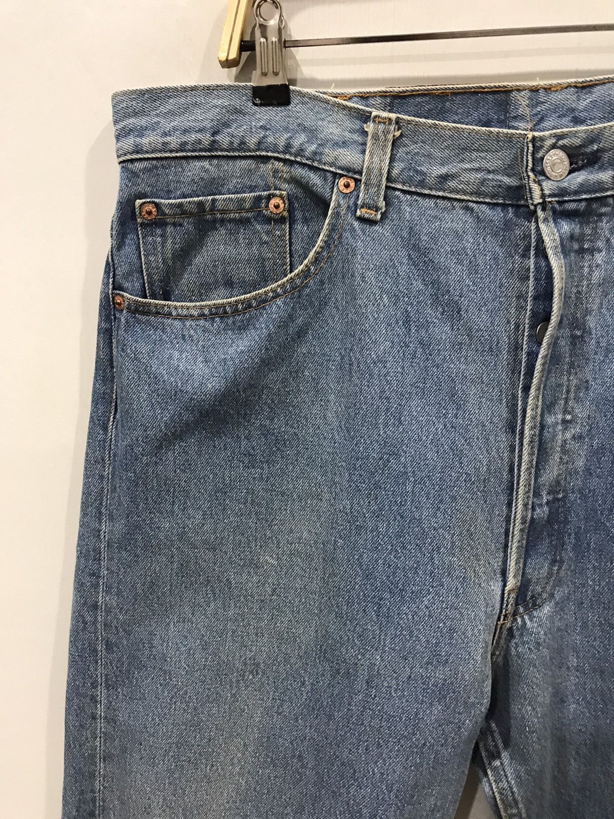 Levi's × Vintage Vintage 90s Levis 501 USA Made Button #552 Denim Size US 38 / EU 54 - 3 Thumbnail
