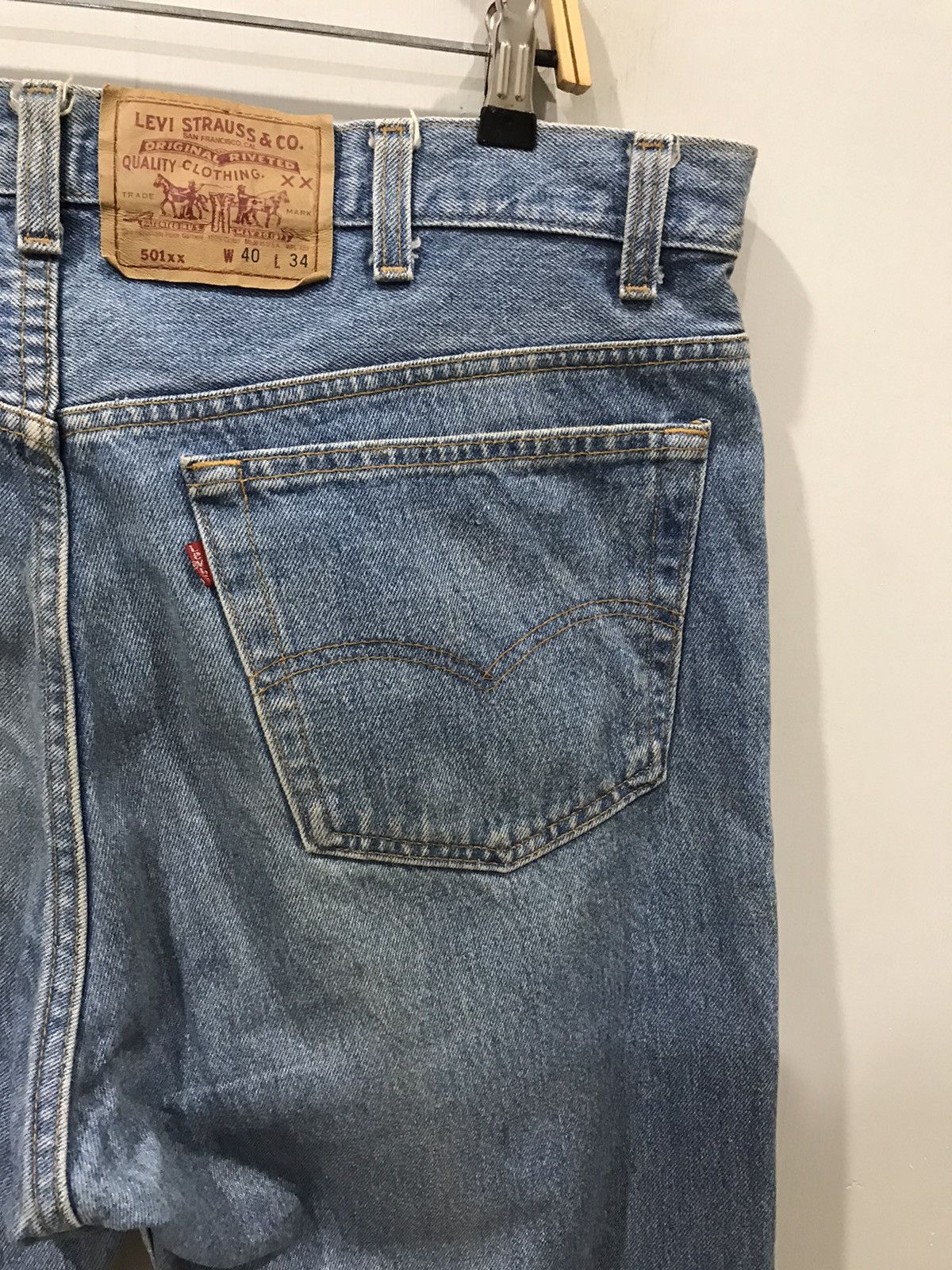 Levi's × Vintage Vintage 90s Levis 501 USA Made Button #552 Denim Size US 38 / EU 54 - 11 Thumbnail