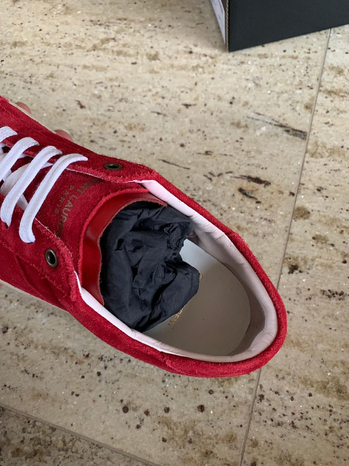Saint Laurent Paris SL06 Low Top Sneakers in Rouge Eros Size US 6 / EU 39 - 6 Thumbnail