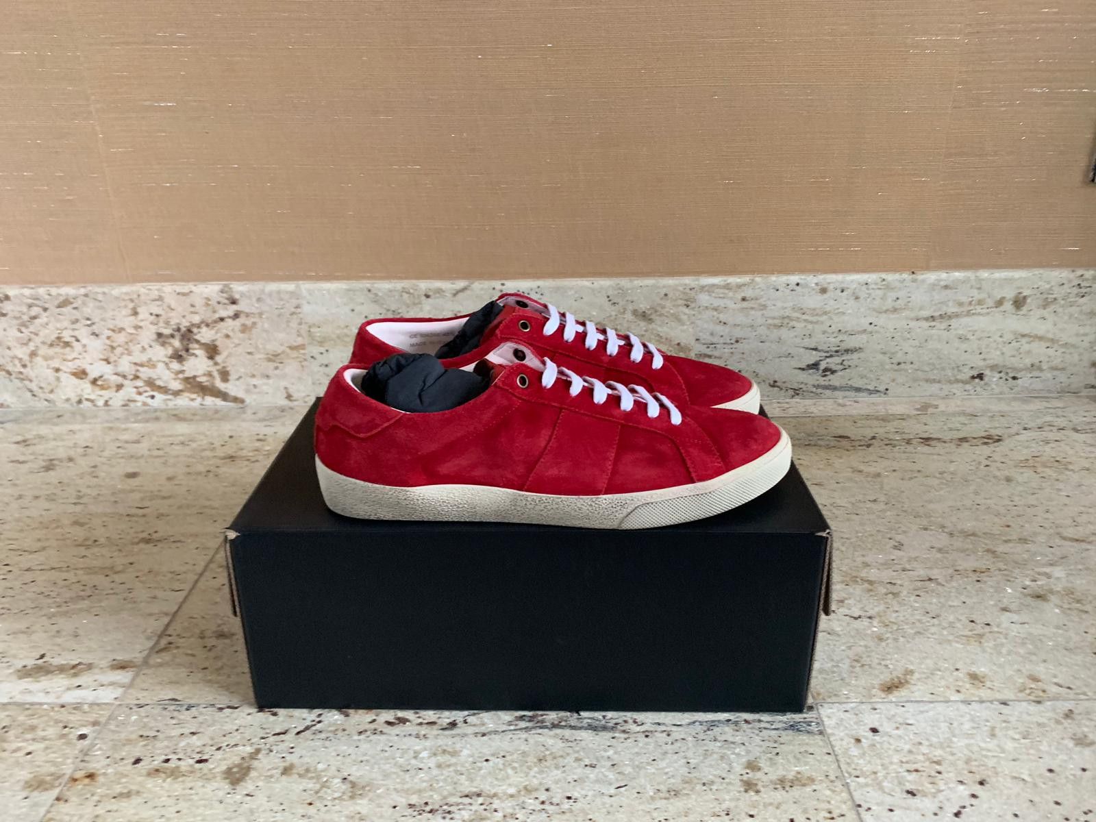 Saint Laurent Paris SL06 Low Top Sneakers in Rouge Eros Size US 6 / EU 39 - 2 Thumbnail