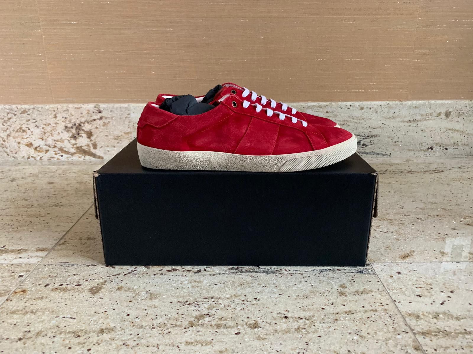 Saint Laurent Paris SL06 Low Top Sneakers in Rouge Eros Size US 6 / EU 39 - 1 Thumbnail