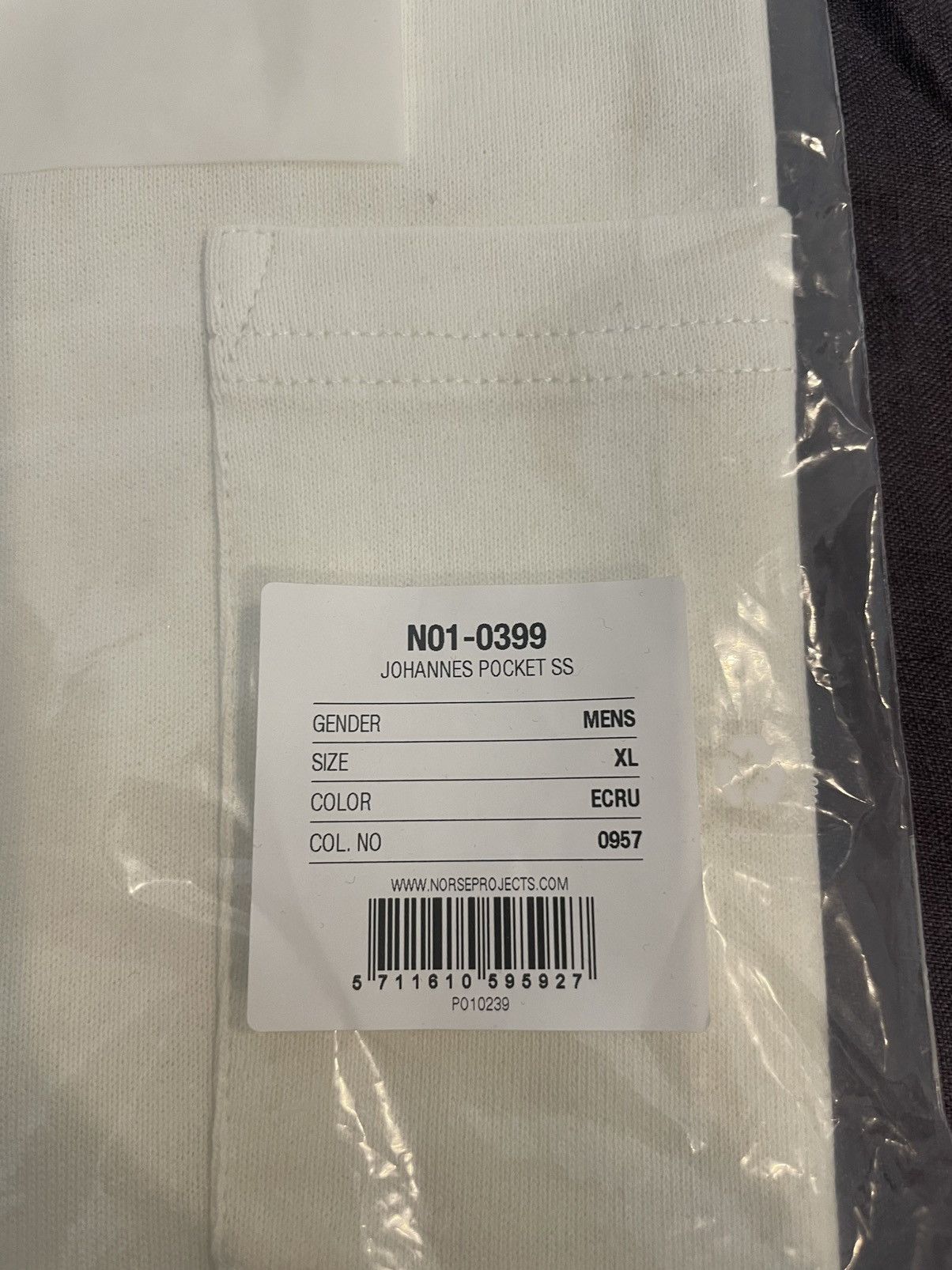 Norse Projects Norse Projects - Johannes Pocket SS - Ecru - XL Size US XL / EU 56 / 4 - 6 Thumbnail